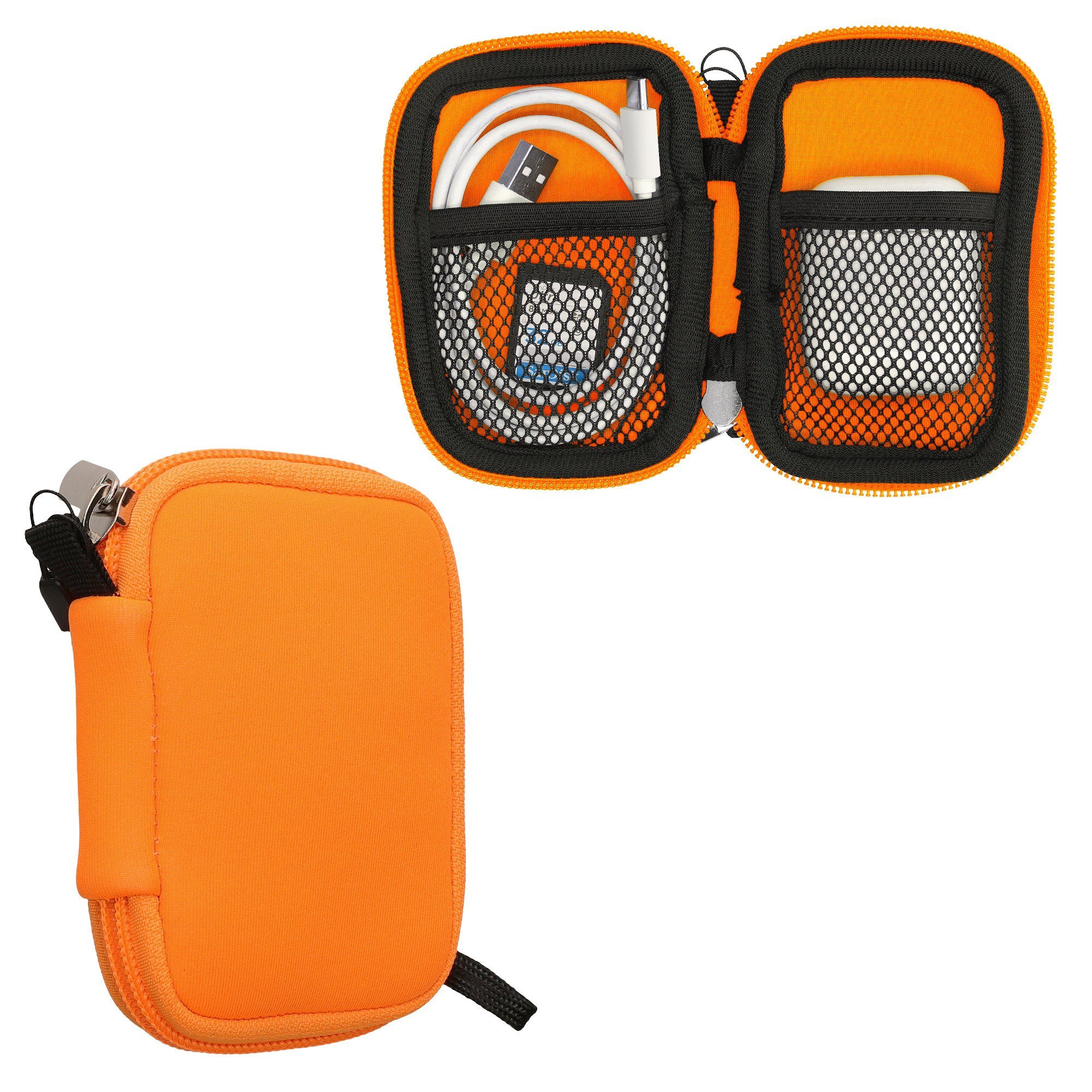 kwmobile Kopfhörer-Schutzhülle In-Ear Kopfhörer Tasche Hülle aus Neopren mit Innentasche für Zubehör, Kleine Aufbewahrungstasche für In Ear Headphones
