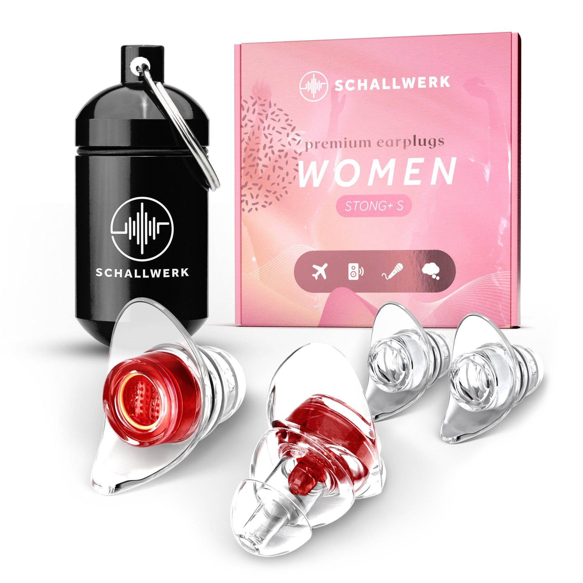 Schallwerk Gehörschutzstöpsel SCHALLWERK ® Women+ Gehörschutz Ohrstöpsel speziell für Frauen