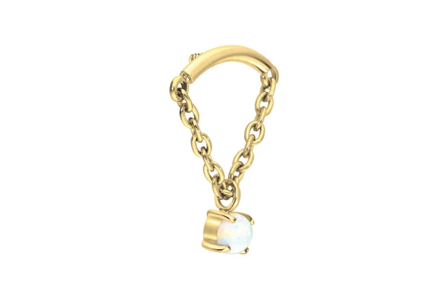 Piercing-Set Titan Schraubaufsatz mit Außengewinde BOGEN + KETTE + SYNTHETISCHER