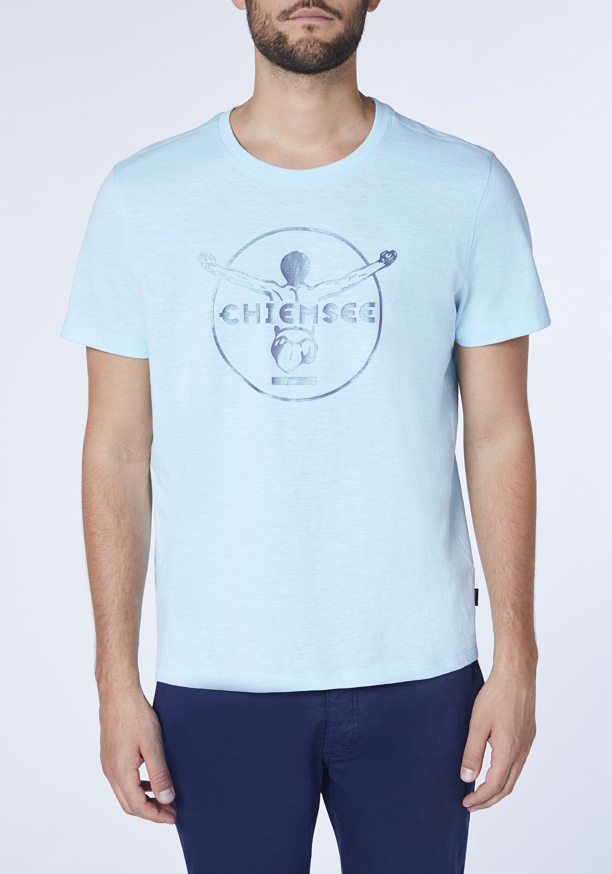 Chiemsee Print-Shirt T-Shirt mit Coryda Blue gedrucktem Label-Symbol 1