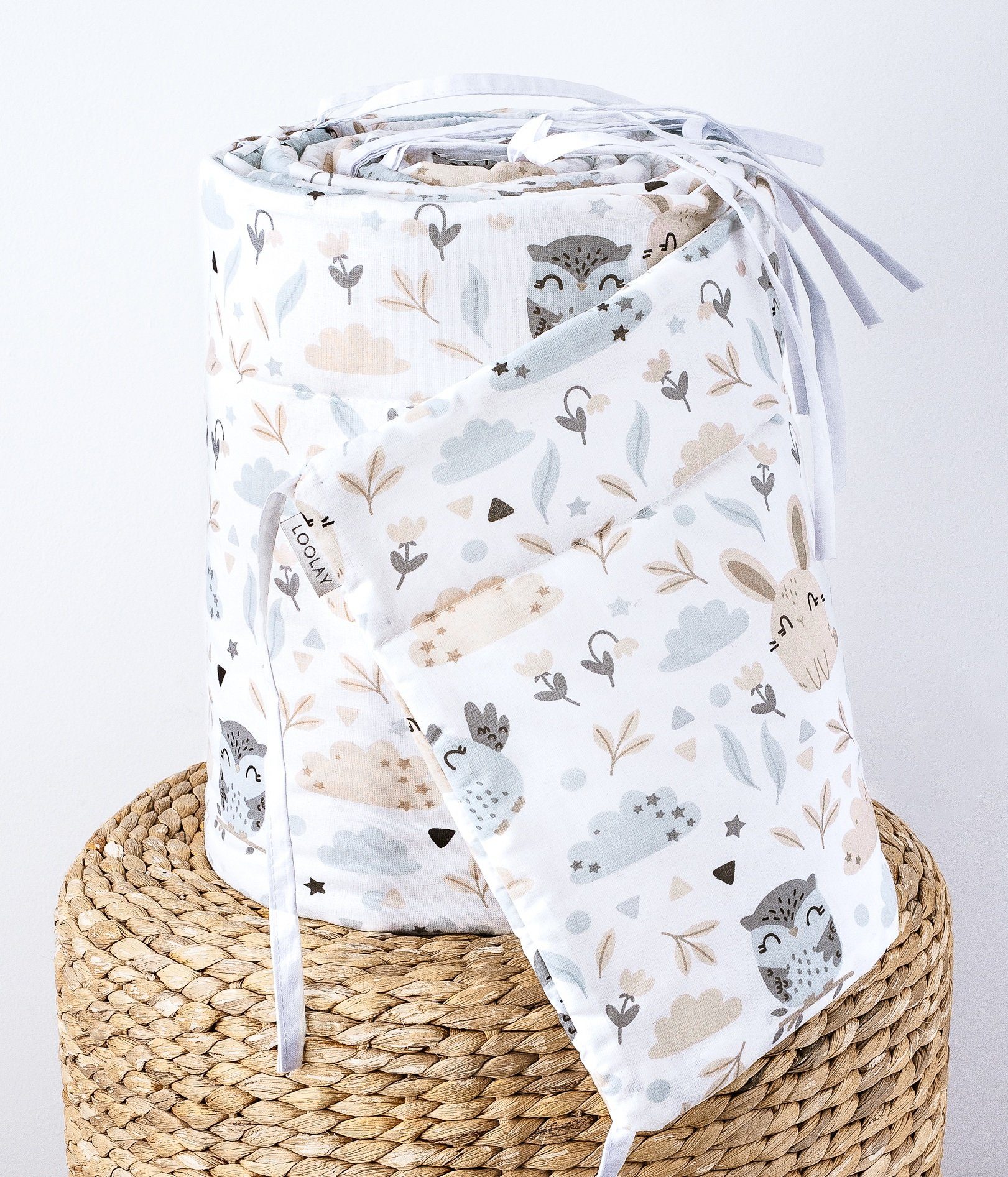 Loolay Bettnestchen HASE Beige Bettumrandung 420, 360, 210, 180 x 30cm Baum günstig online kaufen