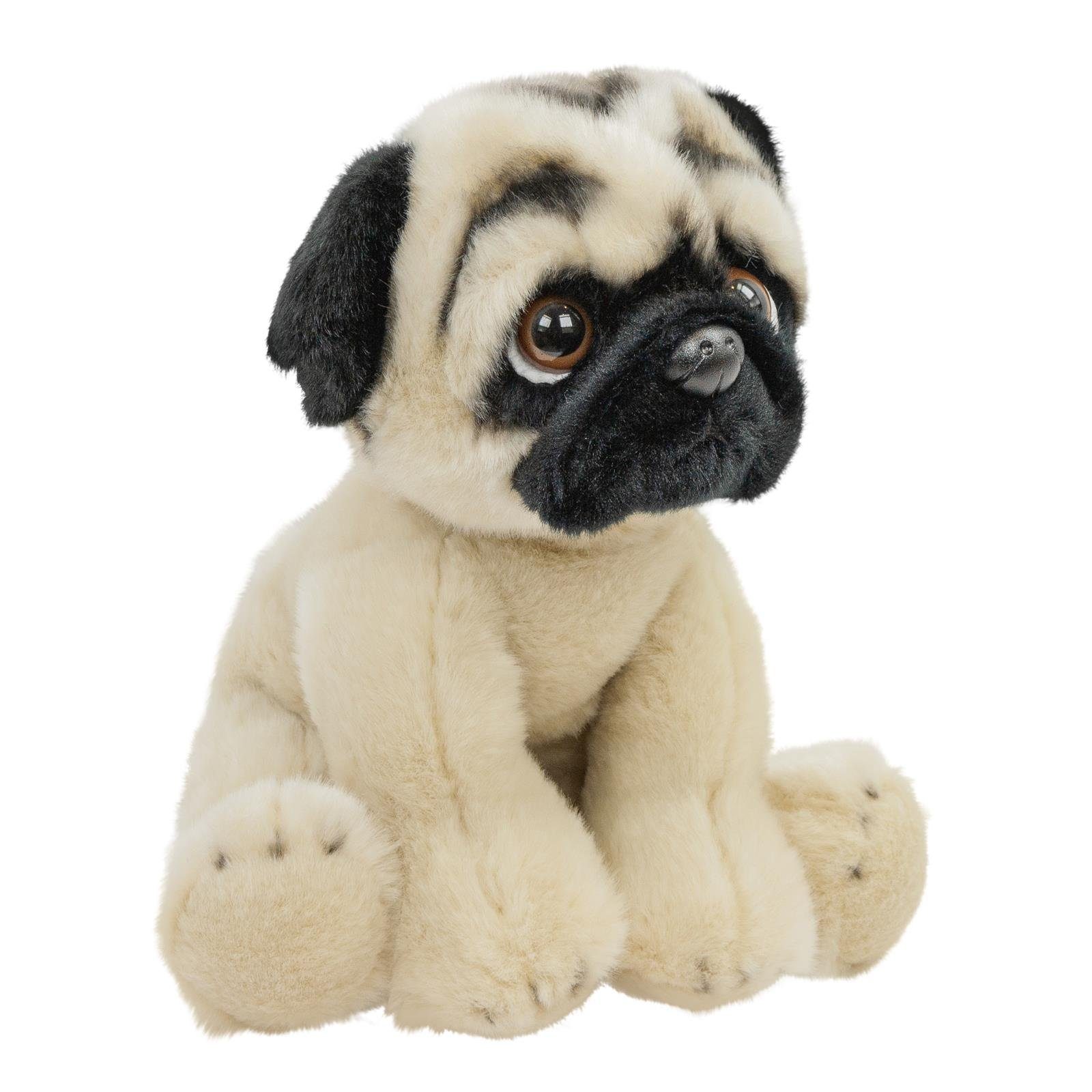 Teddys Rothenburg Kuscheltier Mops 30 cm sitzend beige/schwarz Stoffhund Plüschhund (Stofftier, Plüschtier, Plüschmops)