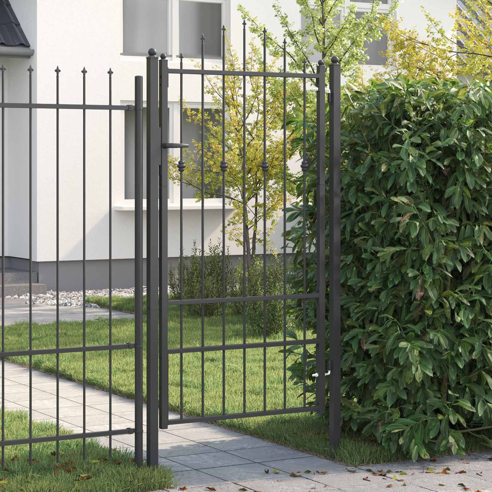 vidaXL Gartentor Zauntor ASTEN 100 x 175 cm Metall Schwarz Abschließbar