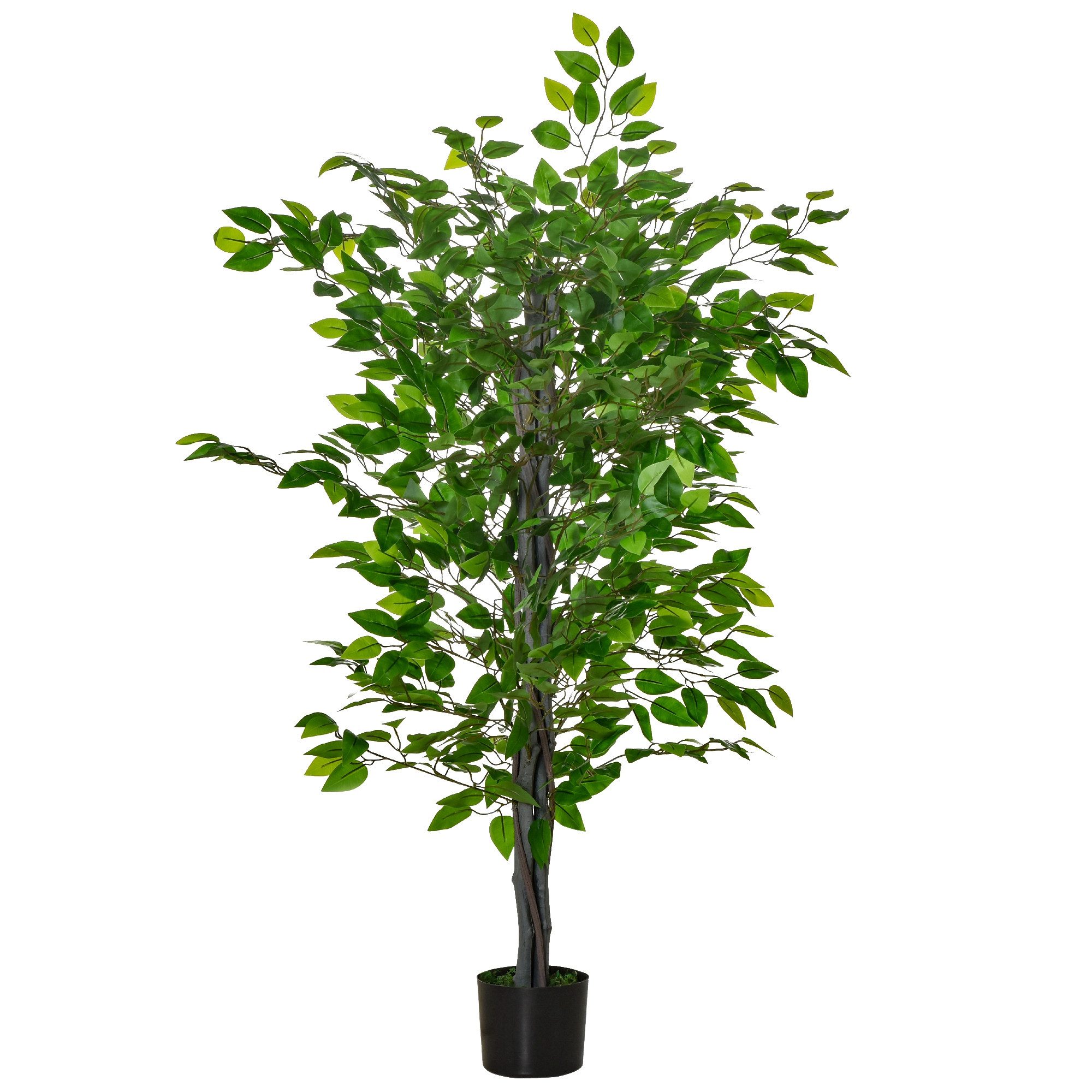 Kunstpflanze Künstlicher Ficusbaum, Plastik Pflanzen im Topf