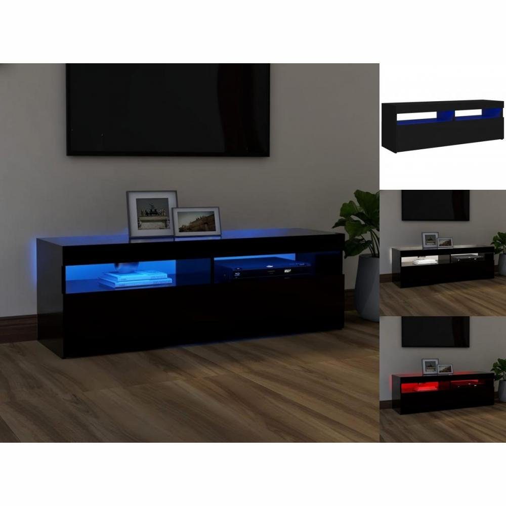 vidaXL TV-Schrank TV-Schrank mit LED-Leuchten Schwarz 120x35x40 cm Lowboard