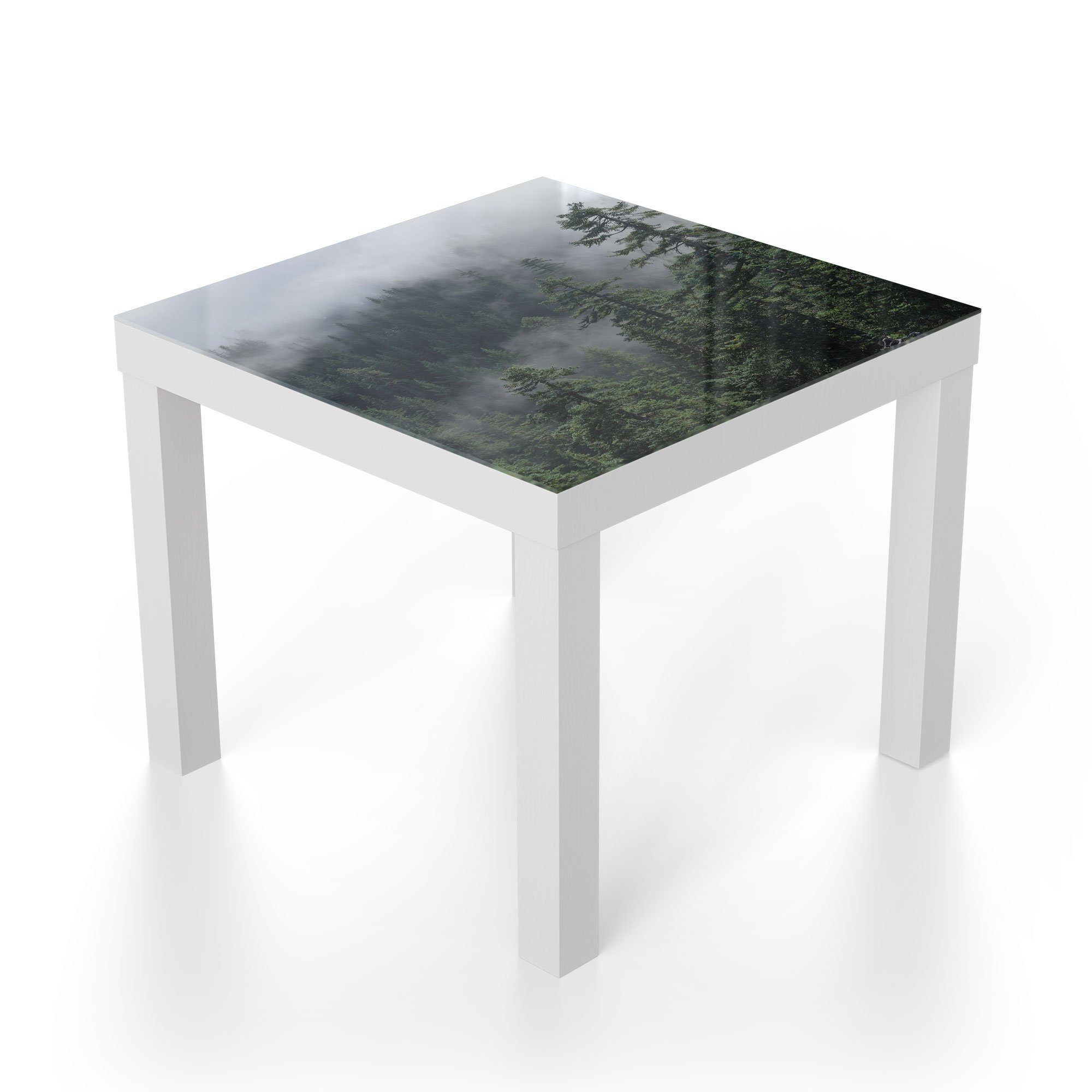 Weiß Glas Couchtisch im Beistelltisch Nebel', 'Tannenspitzen DEQORI modern Glastisch