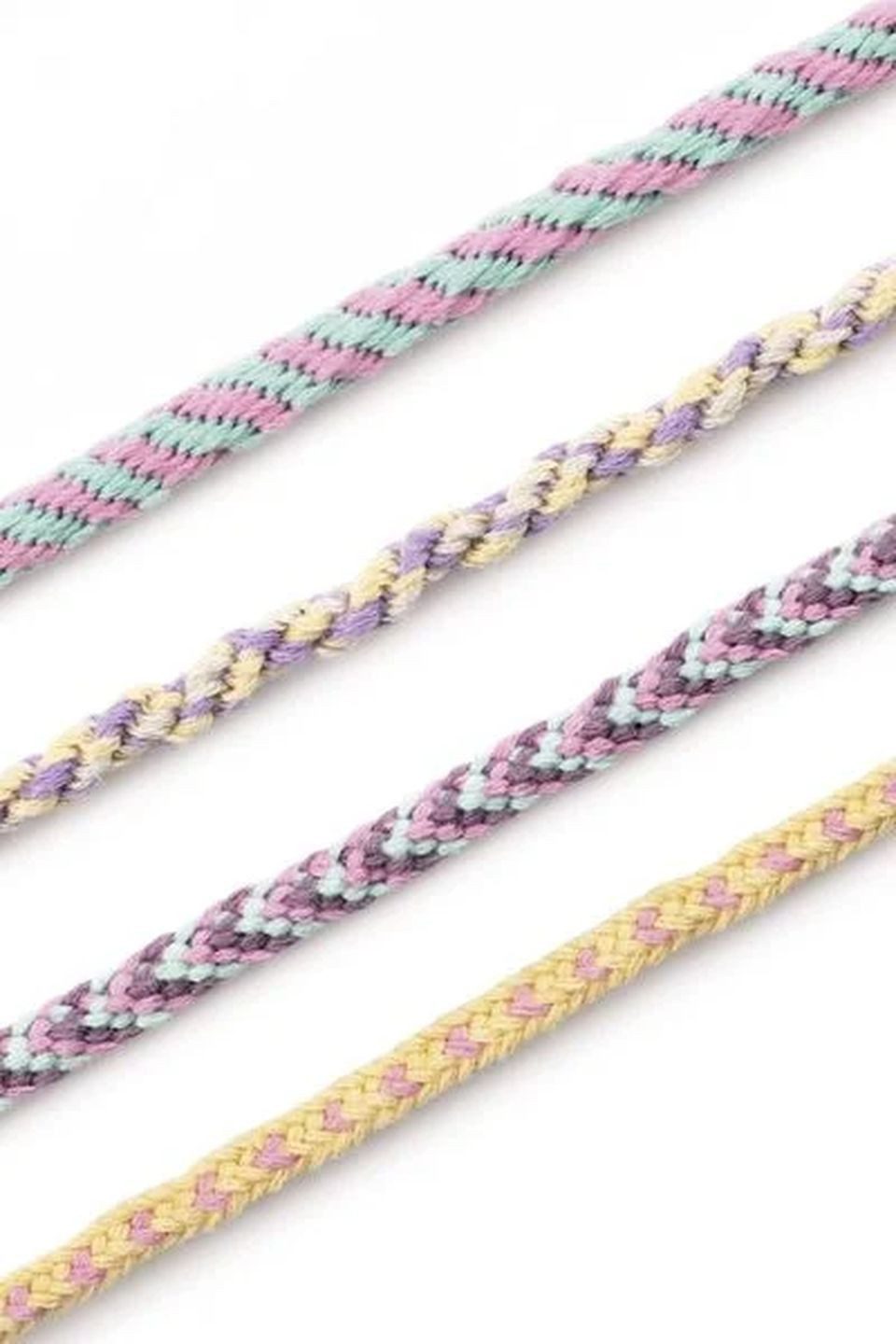 Folia Max Bringmann KG Bastel-Armband Kumihimo Bracelets PASTELL RAINBOW, 16 tlg.