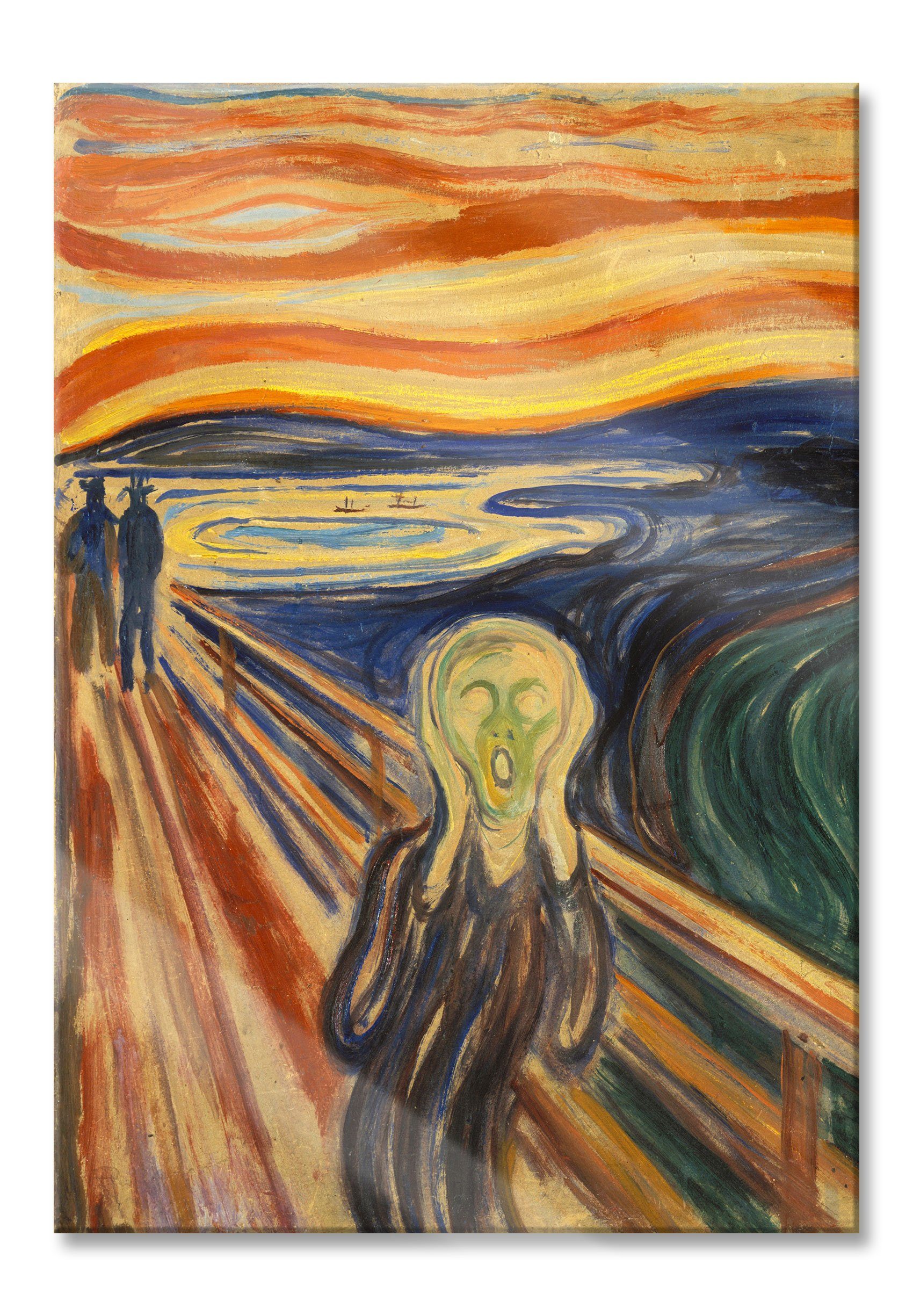 Pixxprint Glasbild Edvard Munch Küste mit rotem Haus, Edvard Munch