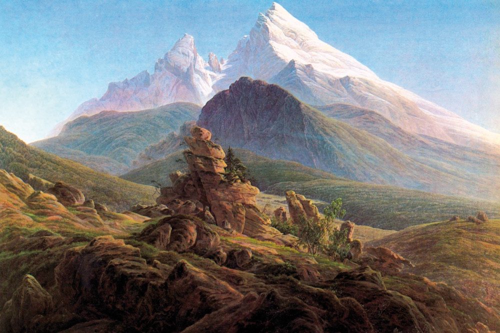 1art1 Poster Caspar David Friedrich Kunstdruck Bild - Der Watzmann, Um