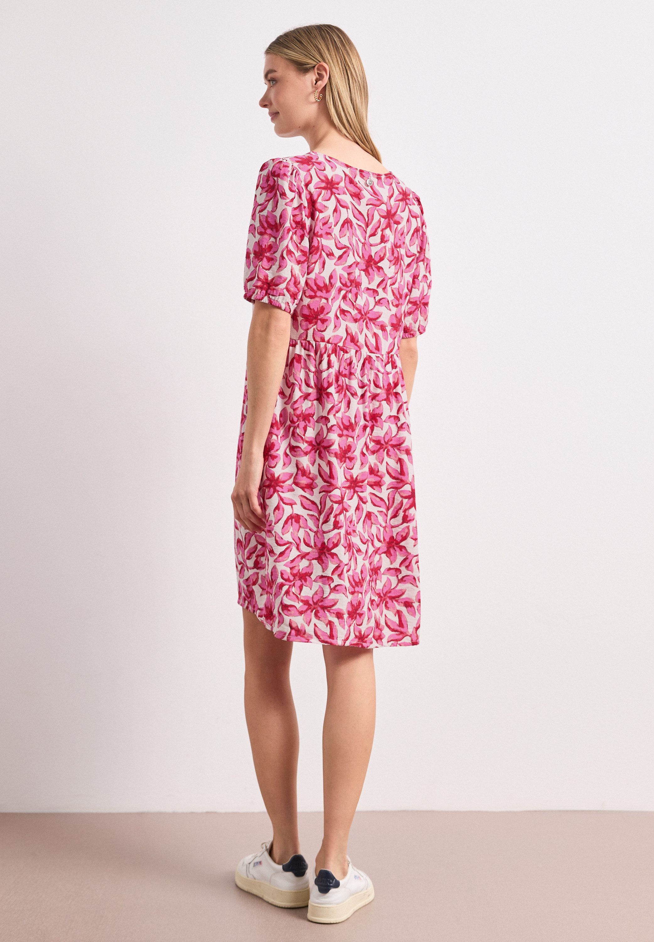 STREET ONE Druckkleid Sommerrock mit Split Neck und Print