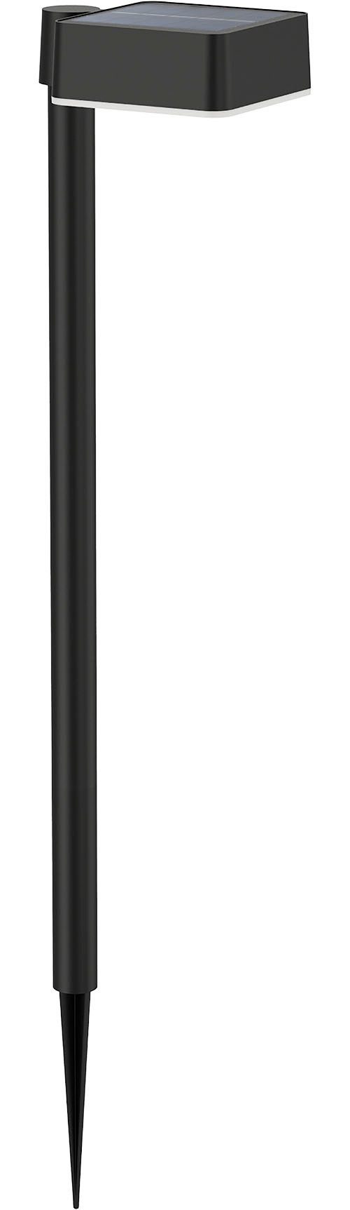 Philips LED Solarleuchte Outdoor Vynce Spiess 1.5W, eckig, 2700 Kelvin, schwarz, Abschaltautomatik, Dimmfunktion, Leuchtdauer einstellbar, Memoryfunktion, Nachtlichtfunktion, Tageslichtsensor, Timerfunktion, mehrere Helligkeitsstufen, LED fest integriert, Warmweiß
