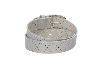 kiddybelts Ledergürtel Kids 25mm in Hellgrau mit Lochmuster und Schließe Silber (BJ25-710) sehr weiches Vollrindleder