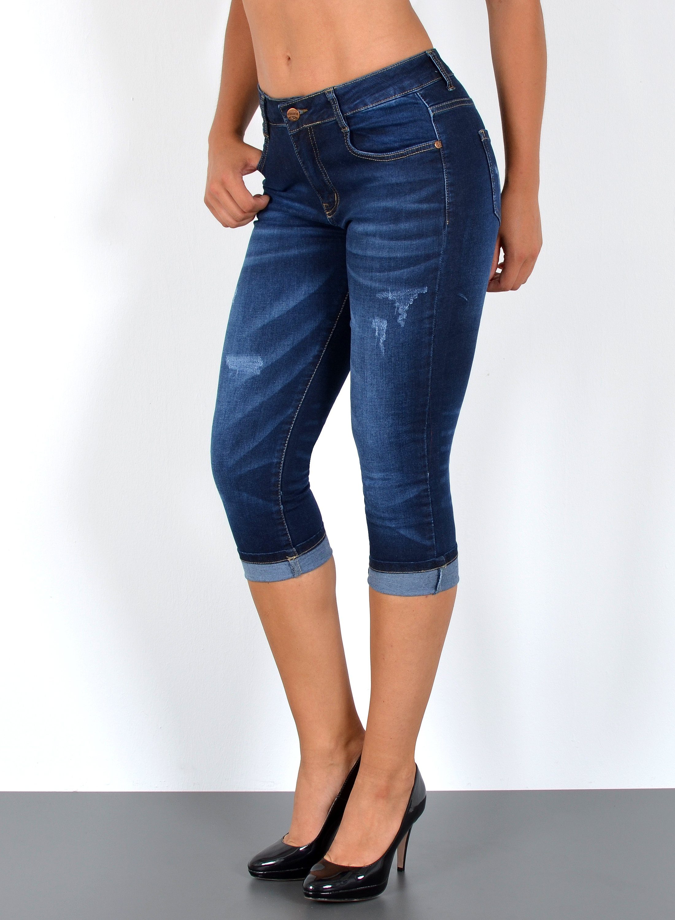 ESRA Caprijeans Damen Jeans Capri Hose günstig online kaufen