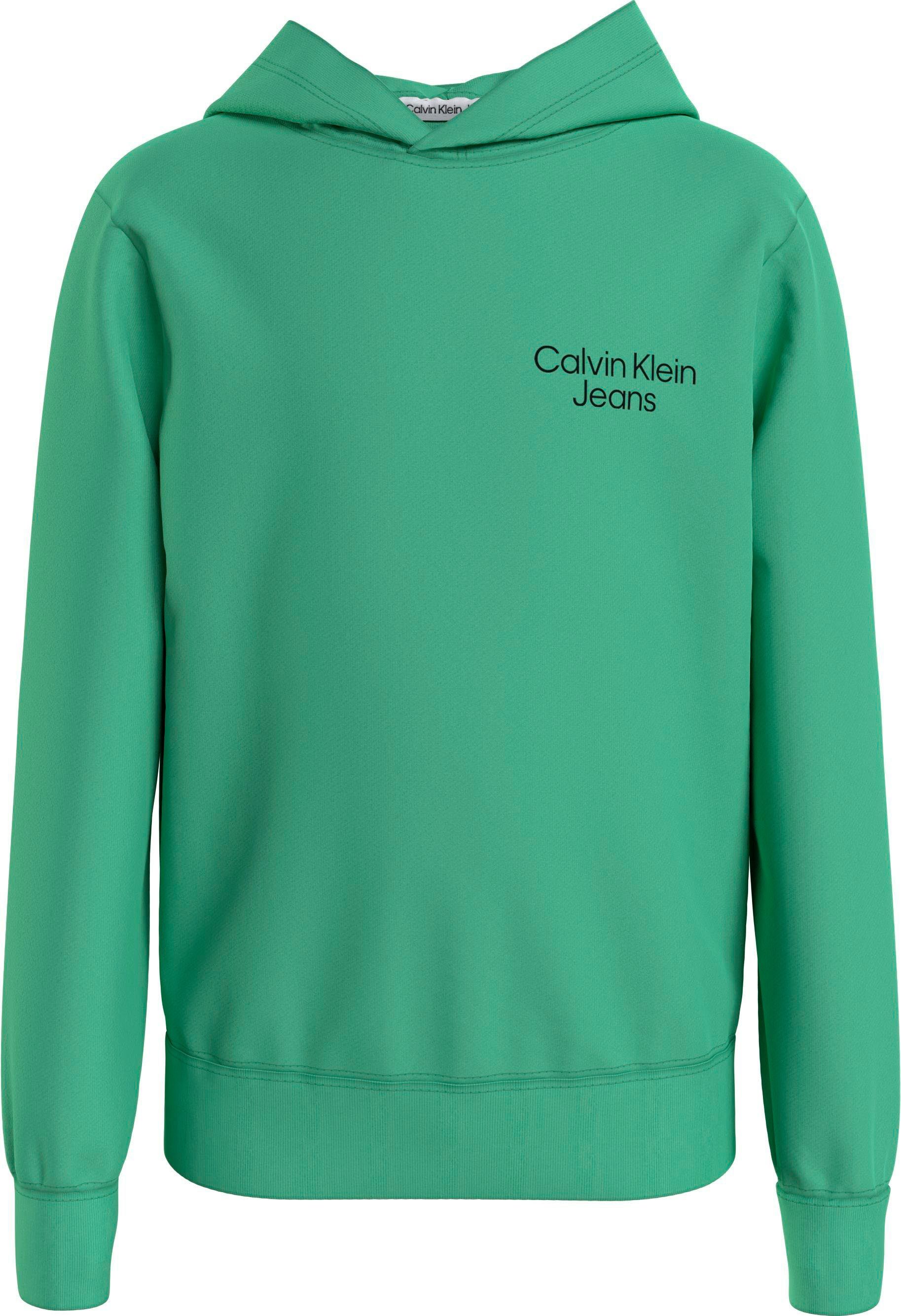 Calvin Klein Jeans Kapuzensweatshirt grün LOGO CKJ STACK HOODIE