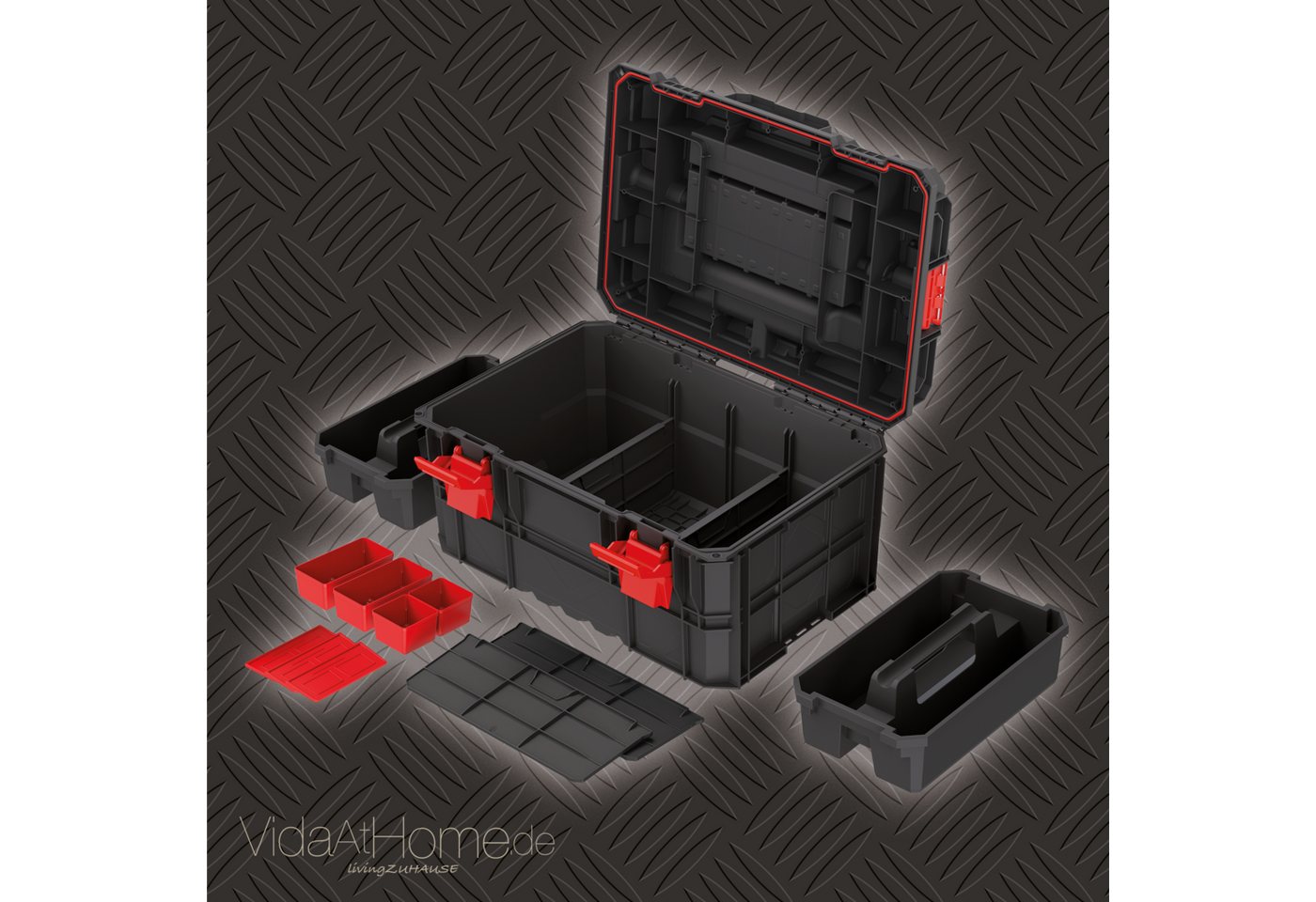 Thumbnail - VidaAtHome.de Werkzeugkoffer original KISTENBERG® Profi-Werkzeugbox X Block Alu Log M