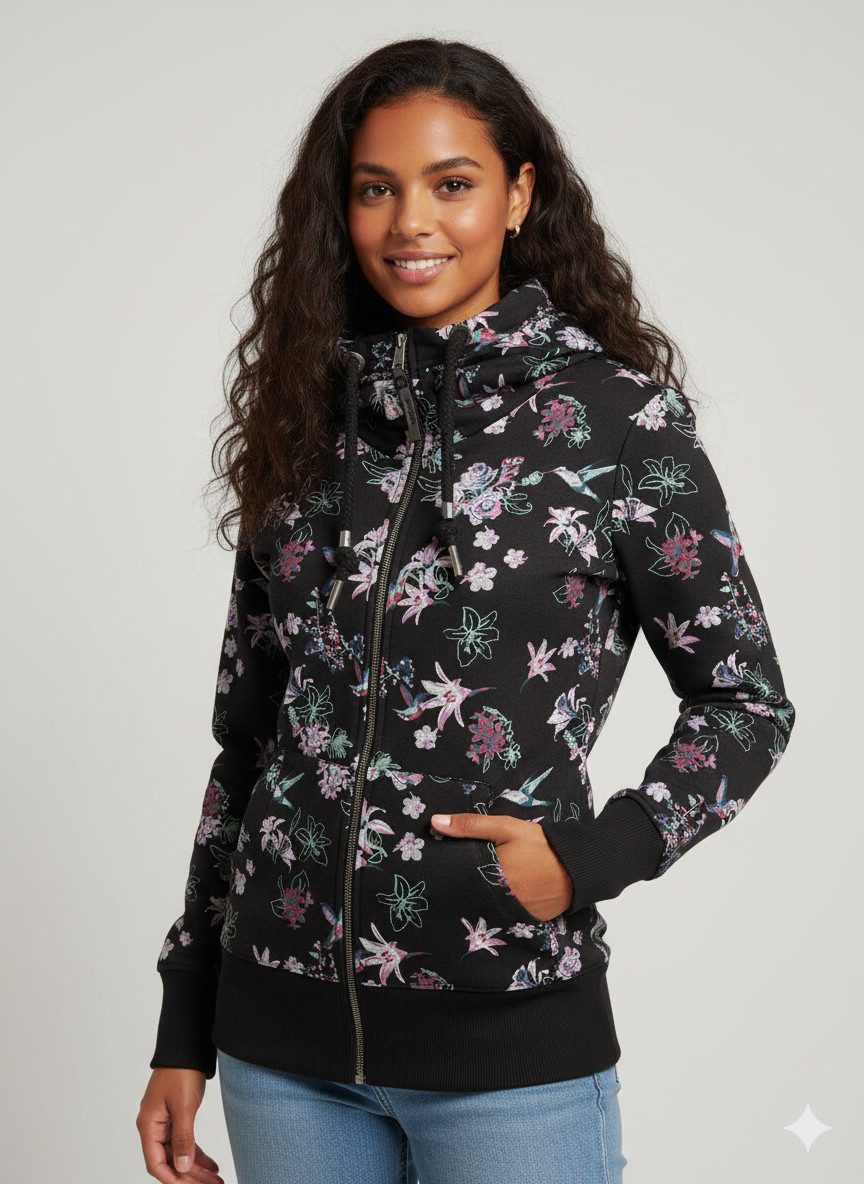 Ragwear Sweatjacke NESKA ZIP FLOWERS O günstig online kaufen