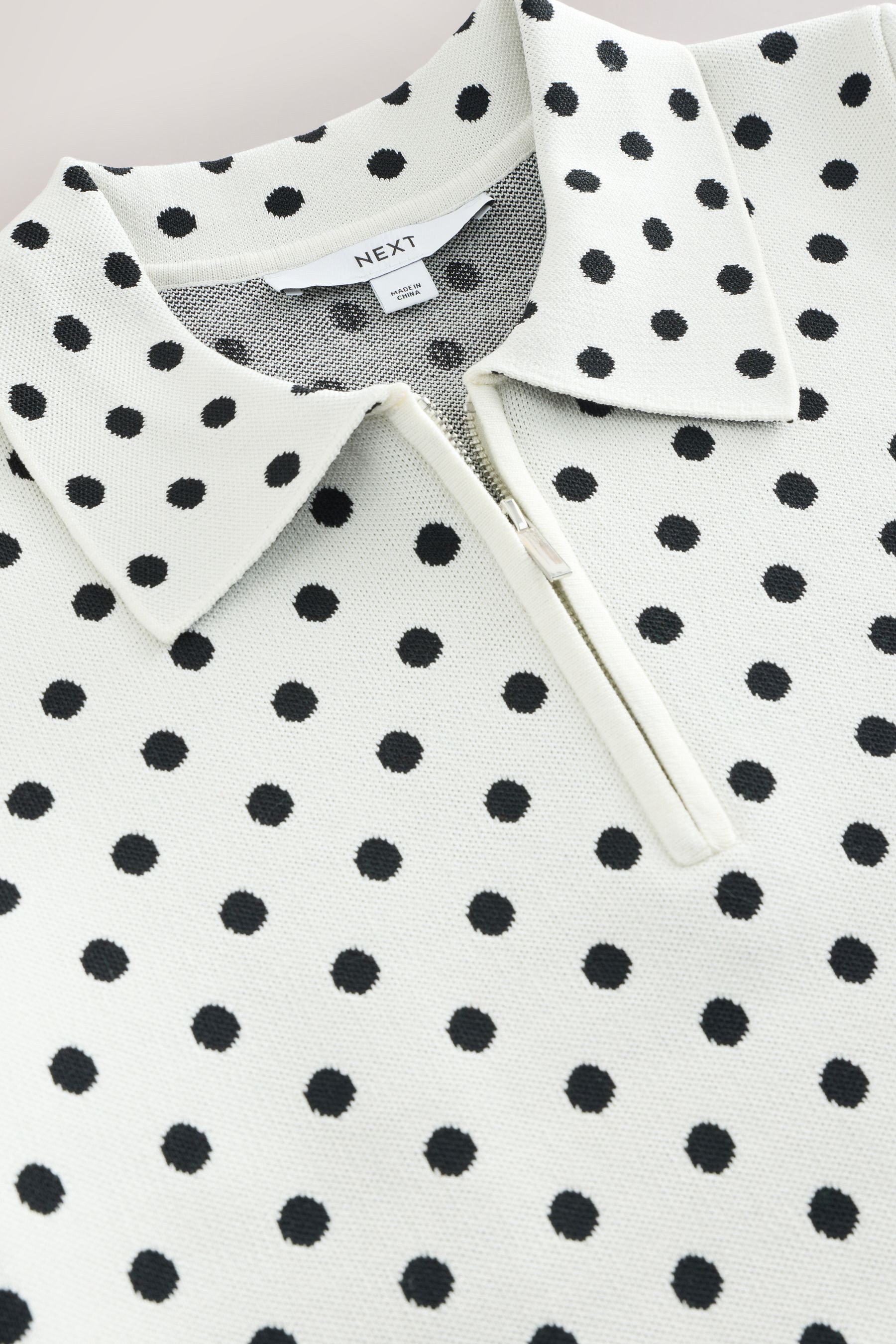 Next Troyer Strick-Poloshirt mit RV-Kragen (1-tlg)