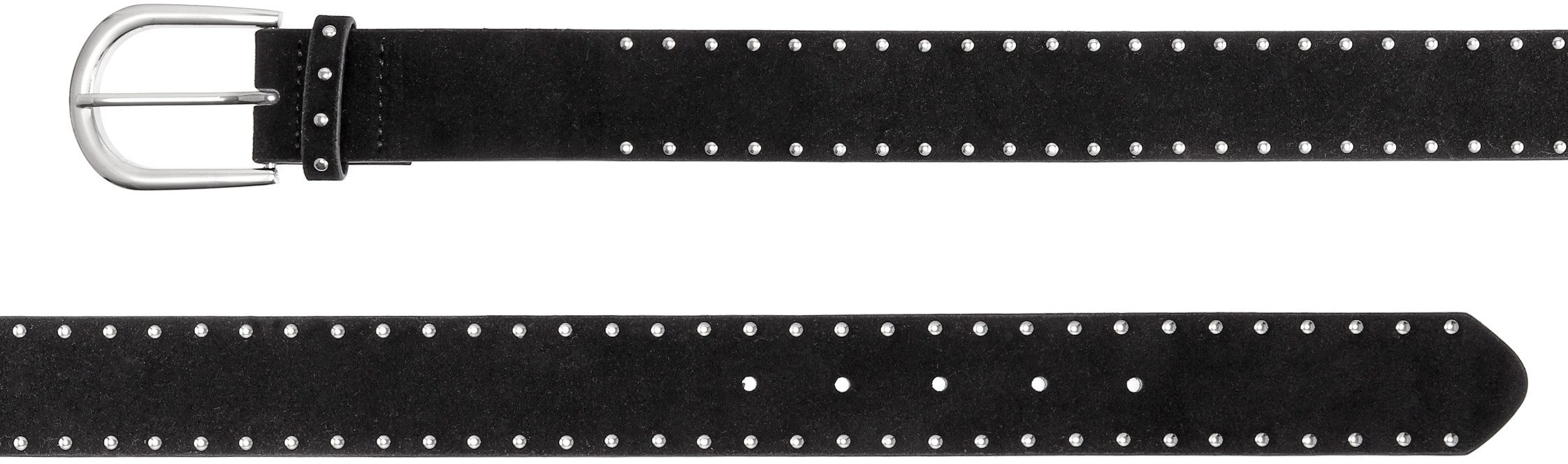LASCANA Hüftgürtel Nietengürtel, Anzuggürtel, Gürtel, Jeansgürtel, Hosengürtel in Veloursleder-Optik mit kleinen Nieten für Jeans & Hosen