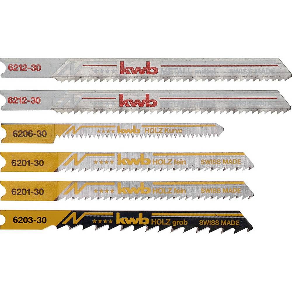 kwb Stichsägeblatt Stichsägeblätter-Set, HCS, 6-tlg 625630