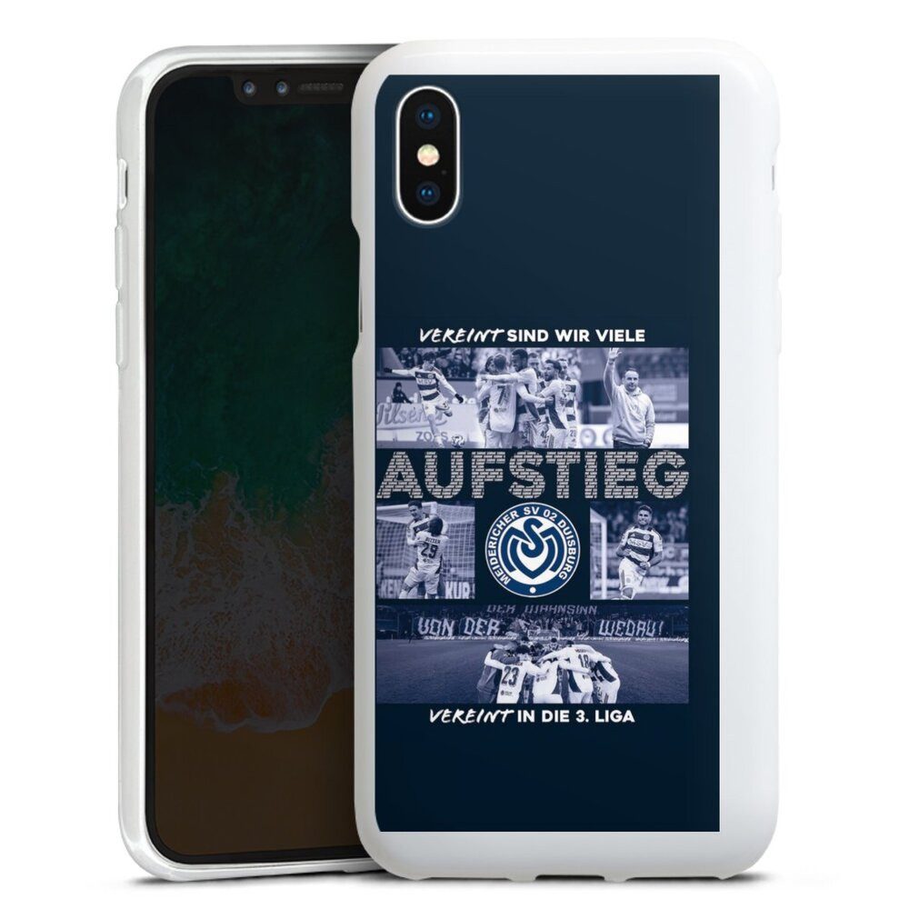 DeinDesign Handyhülle MSV Duisburg Aufstieg Offizielles Lizenzprodukt, Apple iPhone X Silikon Hülle Bumper Case Handy Schutzhülle