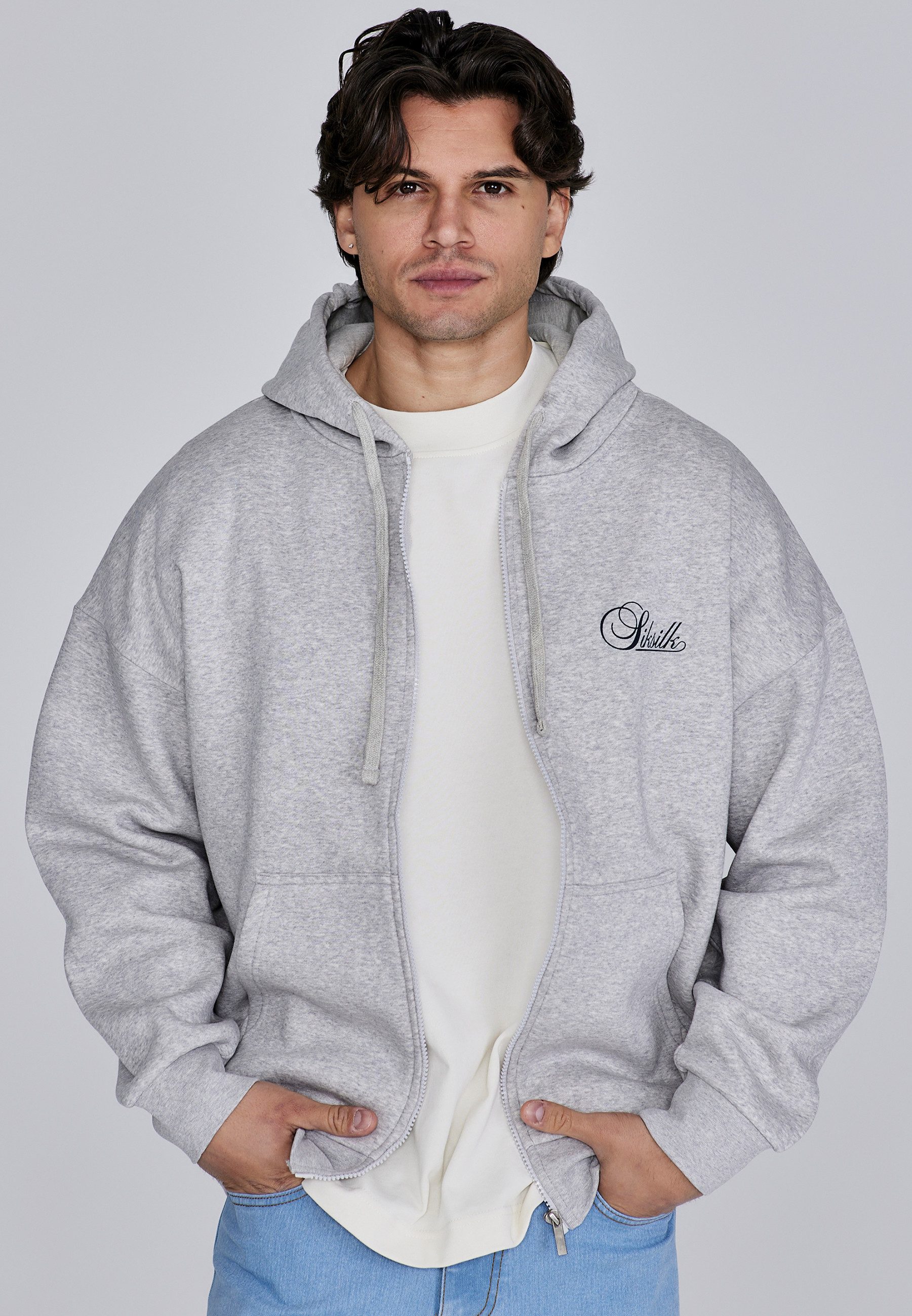 Siksilk Hoodie SikSilk Herren-Essentials-Hoodie mit durchgehendem Reißversc günstig online kaufen