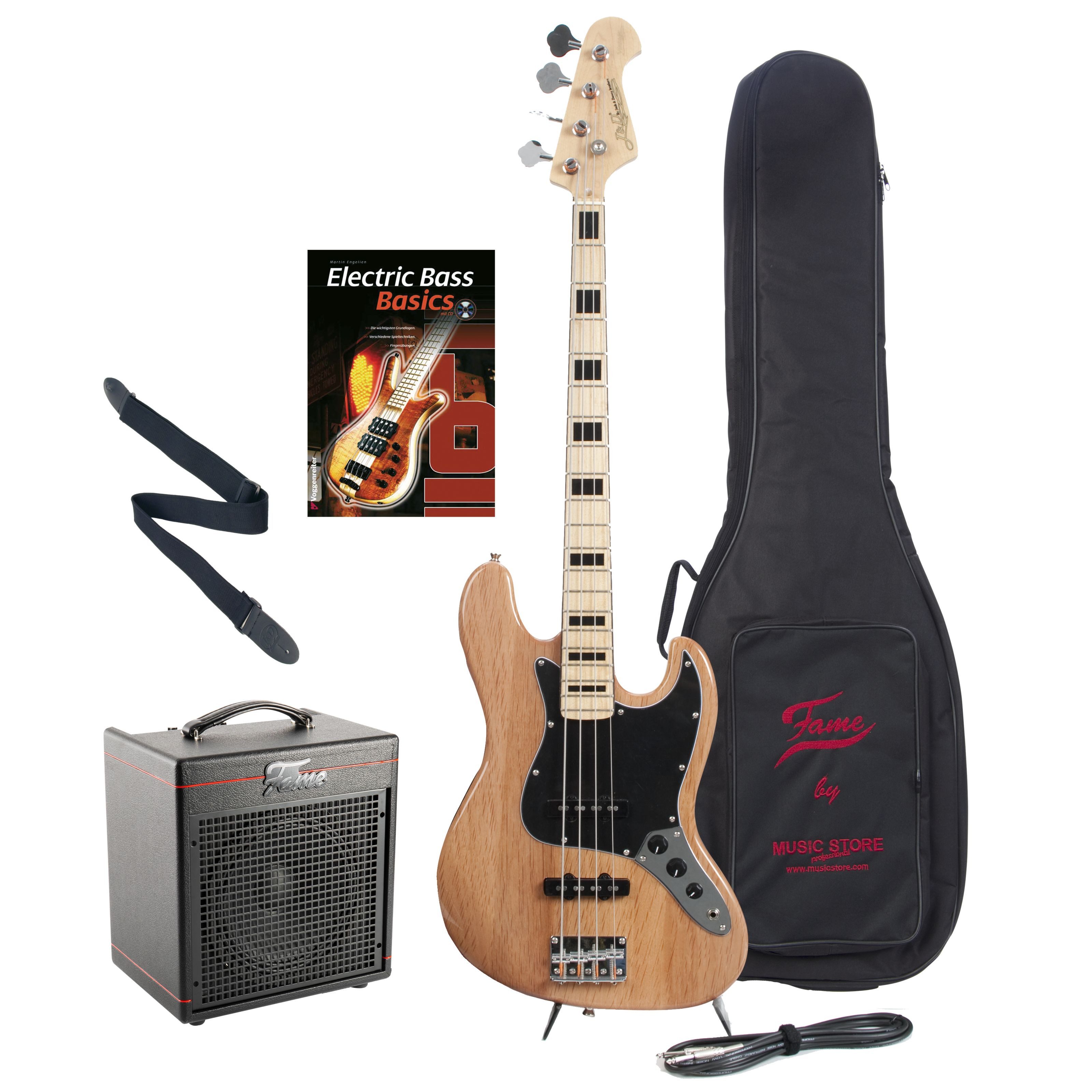 J & D E-Bass, E-Bässe, Bass-Sets, JB Vintage 1975 NA + Gaia - Pack basse électrique-Set