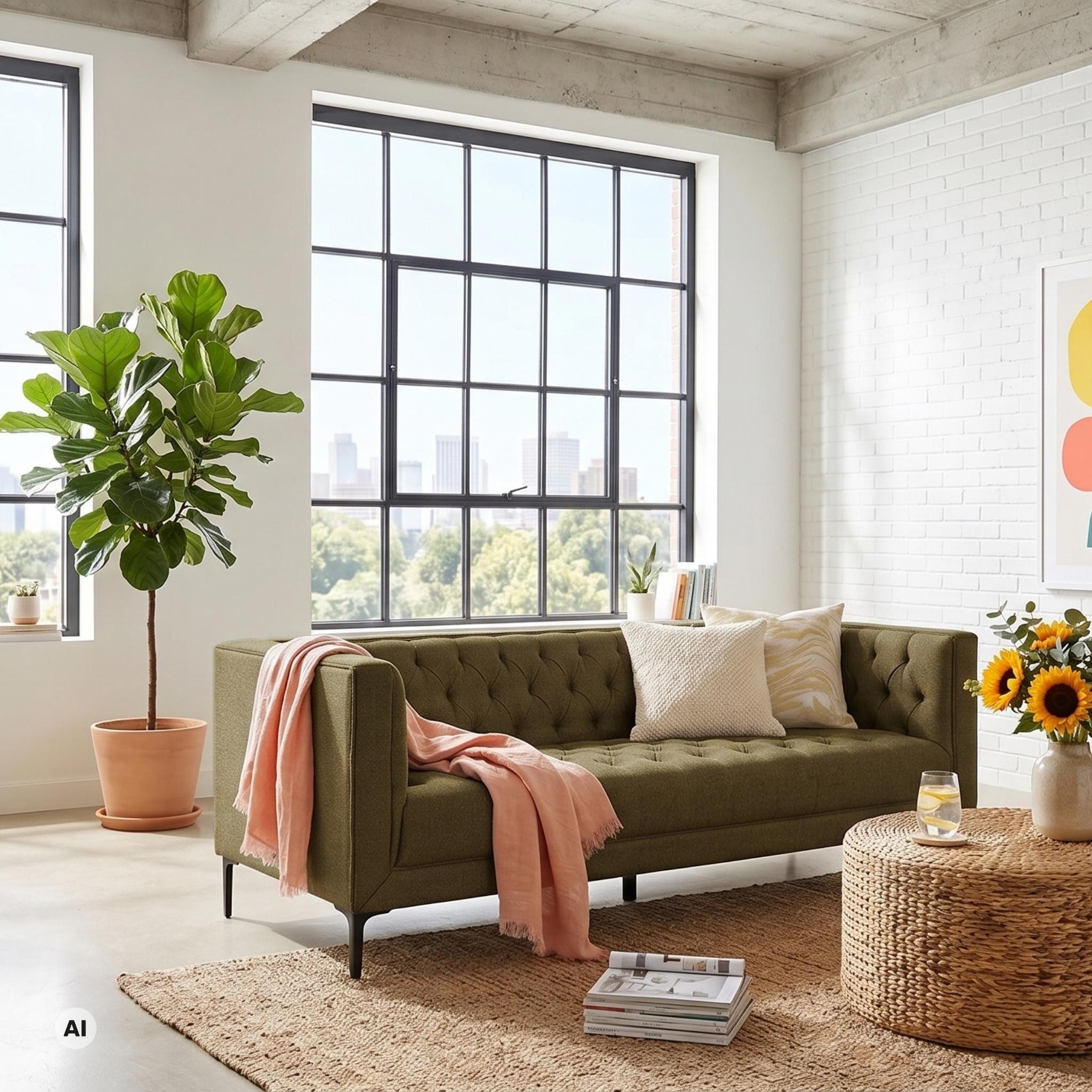 MR.DEKO Loungesofa Troia – Dreisitzer, 205x74x85 cm, Chesterfield Steppung, grün, 3-Sitzer Sofa, montiert geliefert, mit Metallfüßen 1 Teile, Standfüße aus Metall schwarz