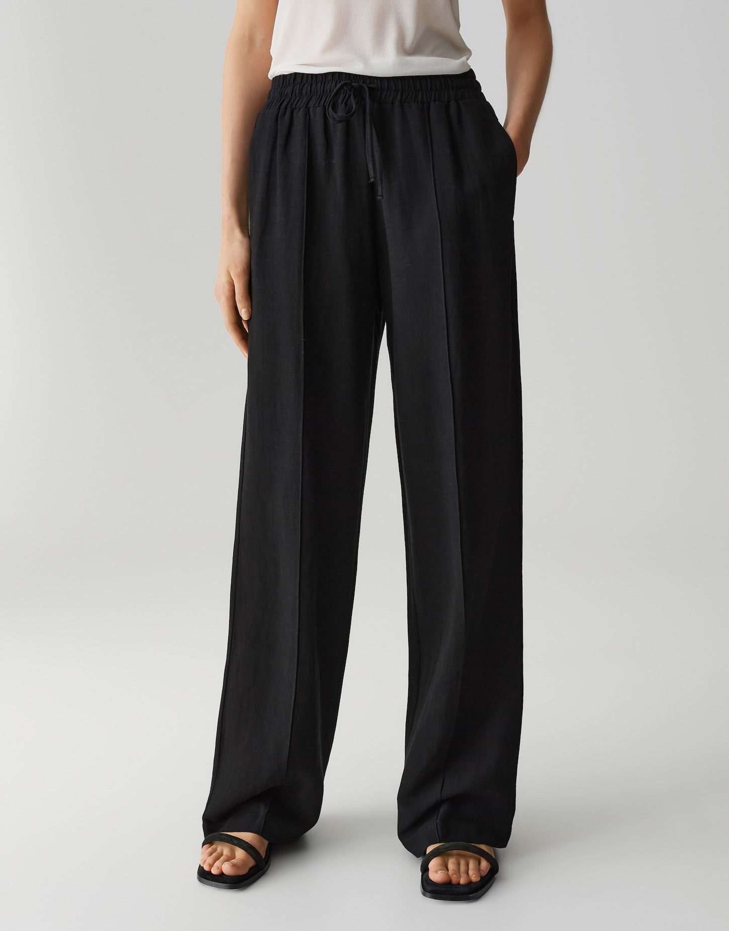 Schlupfhose MALOTTA NATURAL Mid Rise aus Viskose Leinen Mix