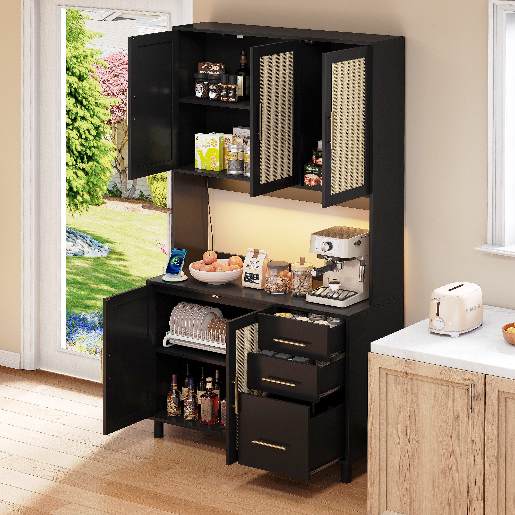 Odikalo Küchenbuffet Anrichte Buffetschrank Sideboard USB günstig online kaufen