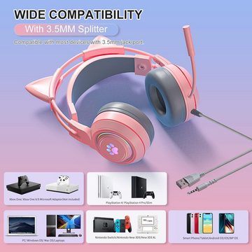 JYPS Over-Ear-Design Gaming-Headset (Flexibel und hochsensibel für optimale Position. Minimiert Umgebungsgeräusche, entscheidend für Gaming-Präzision., 360° verstellbarem Noise Cancelling-Mikrofon, 3,5-mm-Klinkenanschluss)