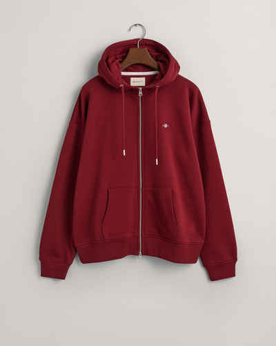 Gant Sweatshirt REL SHIELD ZIP HOODIE, PLUMPED RED