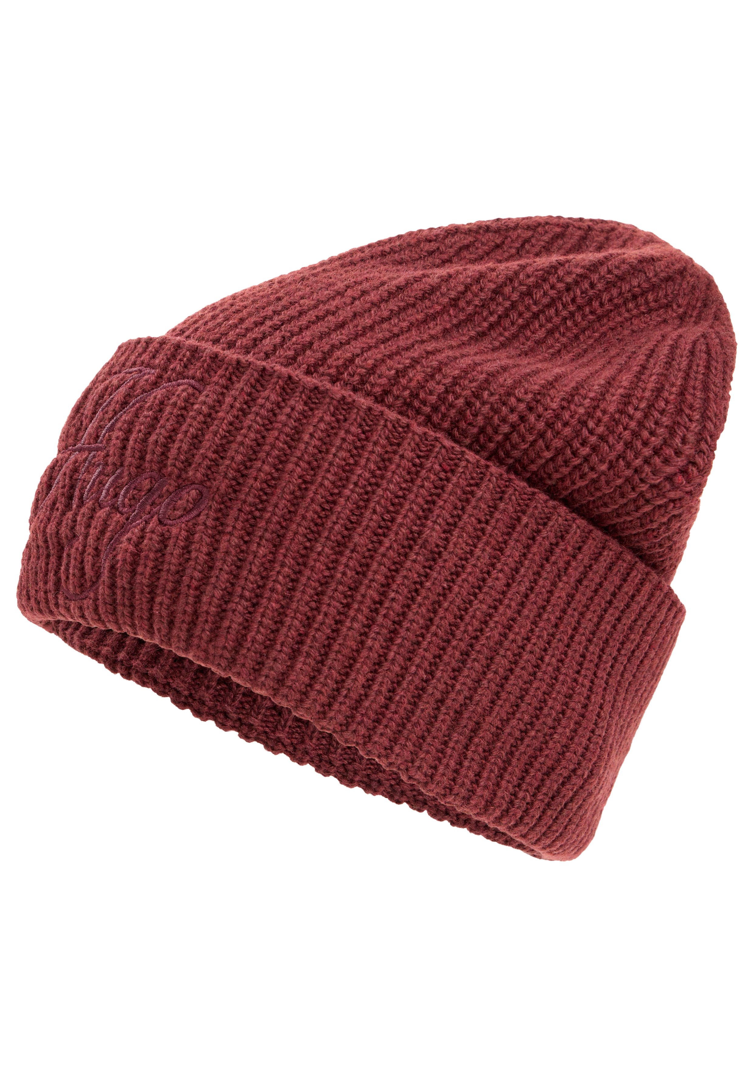 HUGO Strickmütze Socialy 2.0 Hat aus edlem Materialmix mit Woll- und Kaschmir-Anteil, unisex