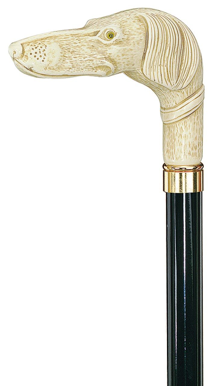 Stockshop Gehstock Gehstock Windhund, Acryl-Winkelgriff, Buche schwarz