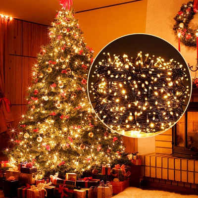 Elegear LED-Lichterkette »LEDs Lichterkette Außen Warmweiß, Weihnachtsbeleuchtung Innen«, 25M 1000 LEDs, IP44 Cluster Lichterkette