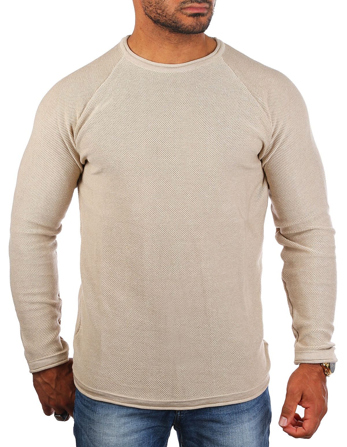 CARISMA Strickpullover Herren leichter Feinstrick einfarbig basic körperbetont regular 7785