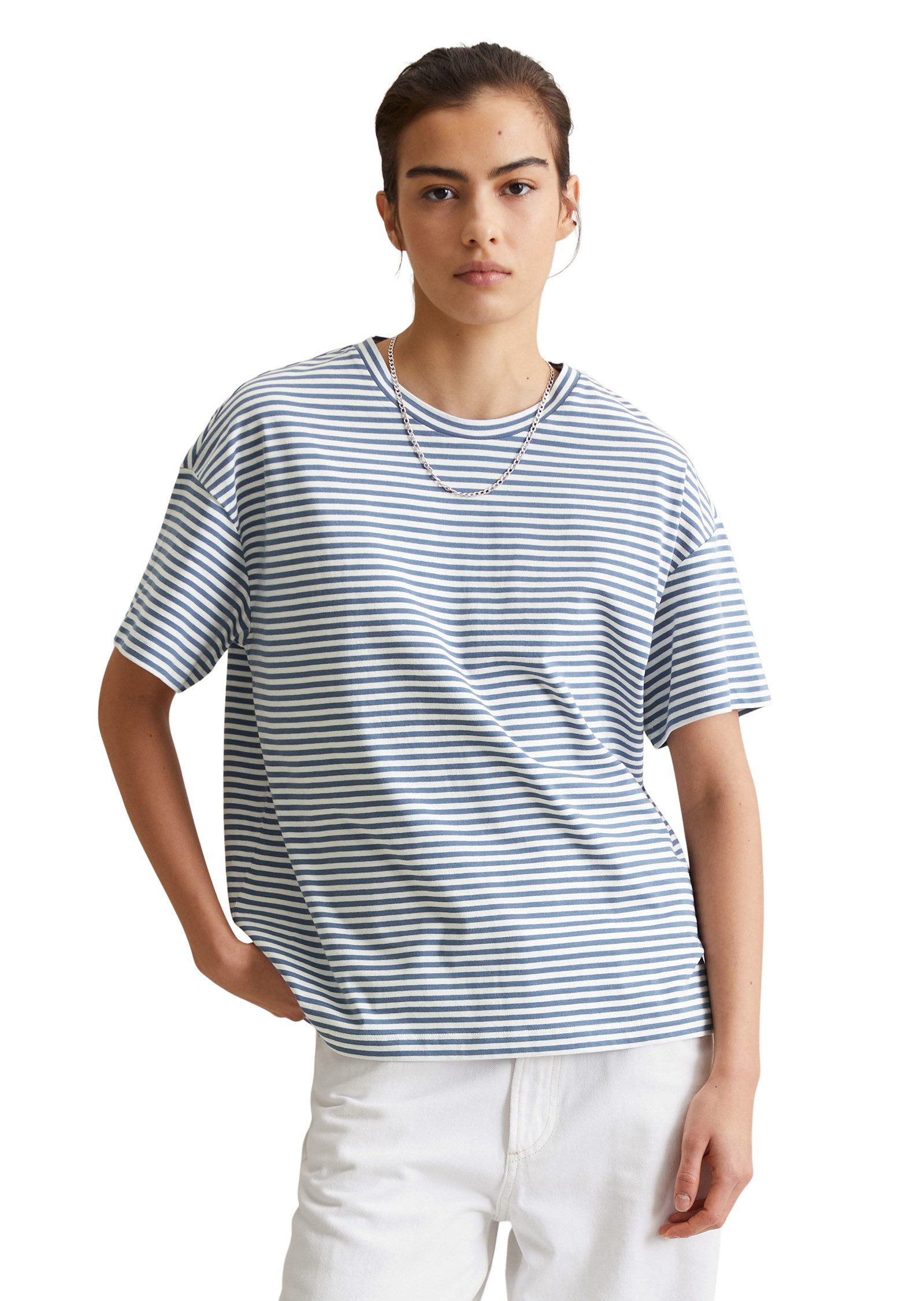 Marc O'Polo DENIM T-Shirt geringelt, Rundhals, günstig online kaufen