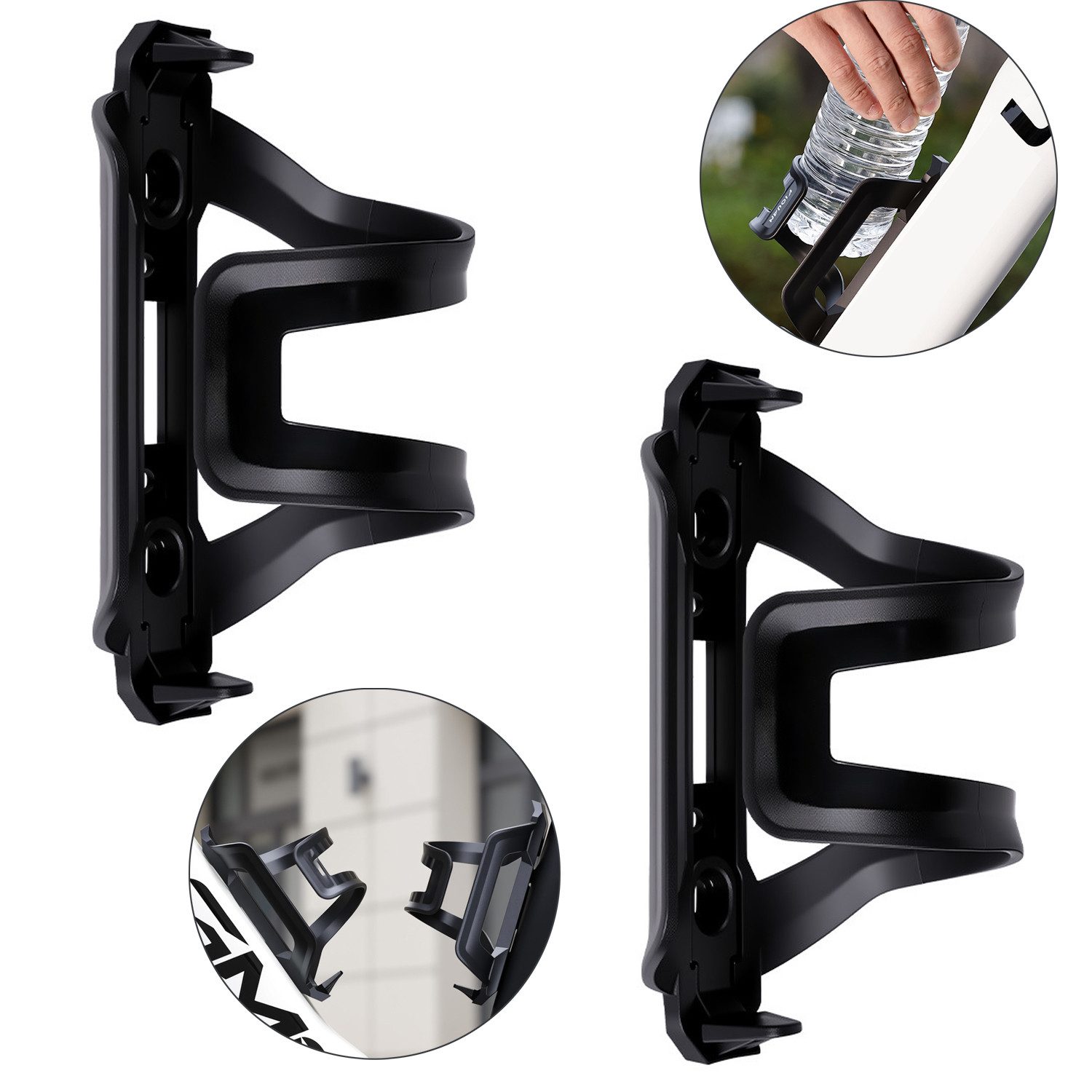 MOPUEA Flaschenhalter 2er Set Fahrrad Flaschenhalter Leicht Stabil Universal Halter, (Fahrrad Flaschenhalter Lenkerhalter universal, Universal Fahrrad Getränkehalter mit Schraubmontage), Leicht, robust, stoßfest, hitzebeständig, universell