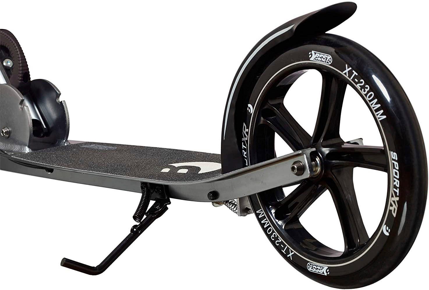 Best Sporting Cityroller City-Scooter silber grau mit Handbremse