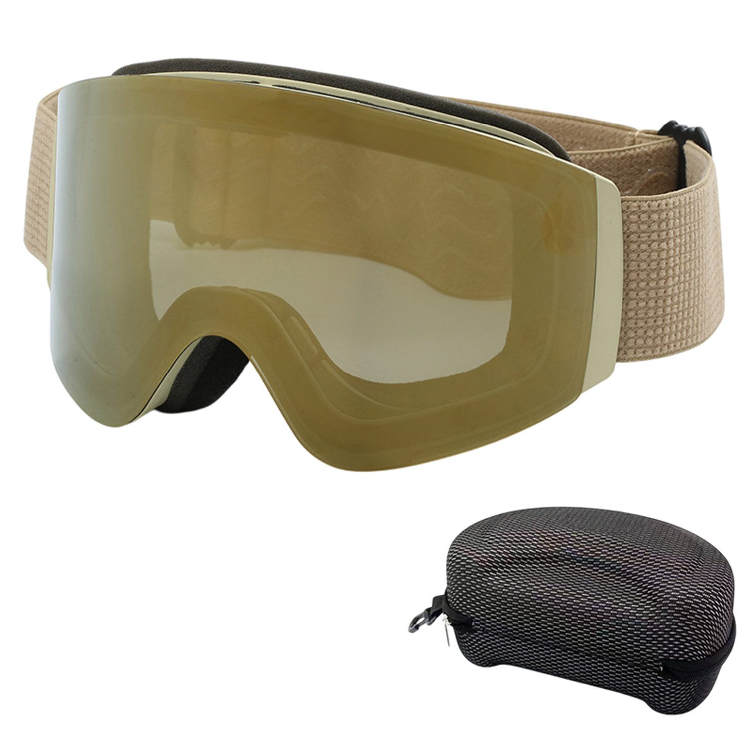 Refttenw Skibrille Unisex Skibrille UV-Schutz Schneebrille mit Anti-Fog-Beschichtung, Doppelscheibe Skibrille für brillenträger