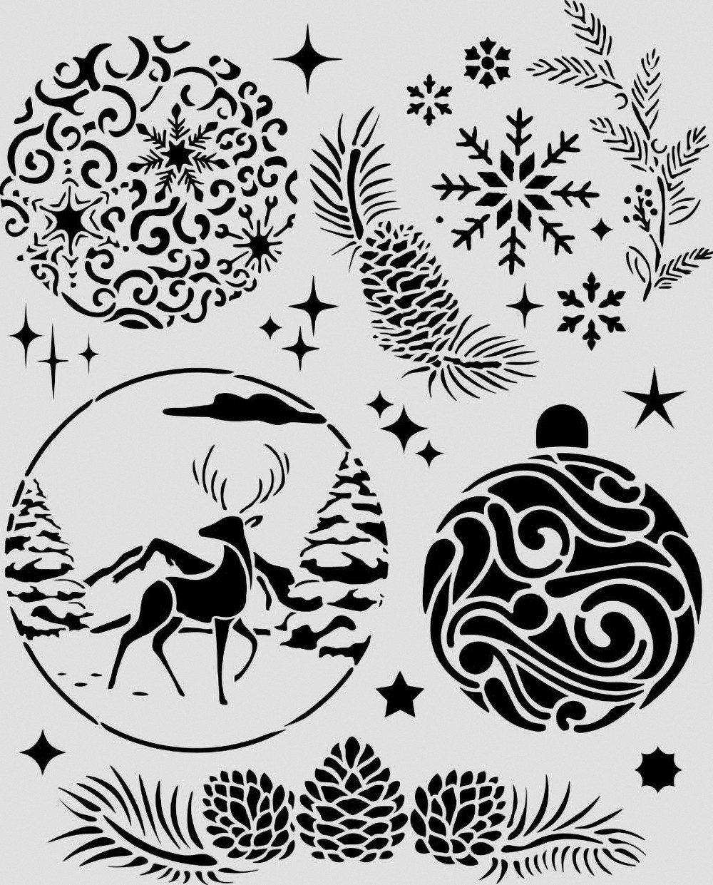Stamperia Motivschablone Schablone Christmas Balls, 20 x 25 cm