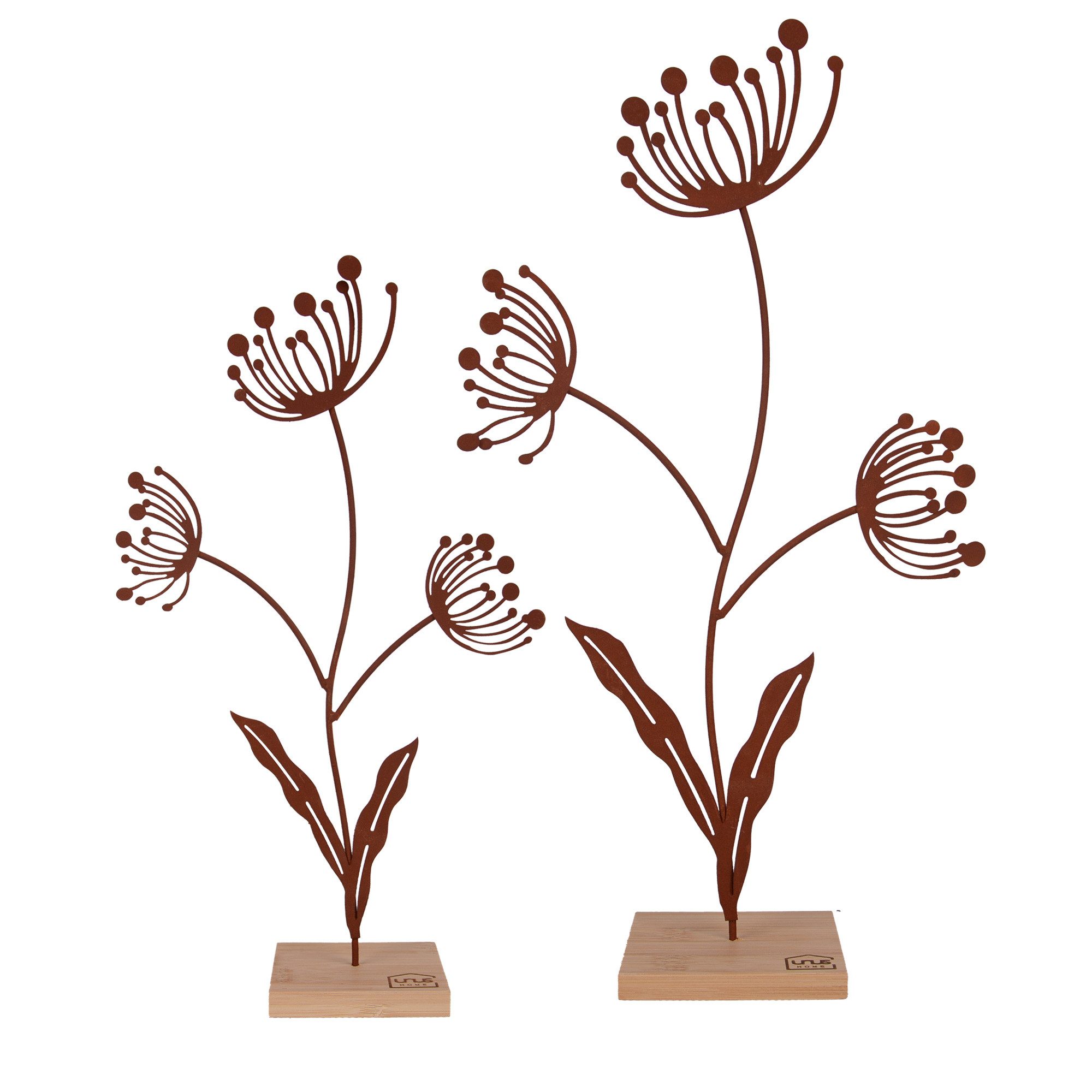 UNUS HOME Dekofigur Aufsteller Deko-Blume (2er Set, Rost), Blumen-Silhouett günstig online kaufen