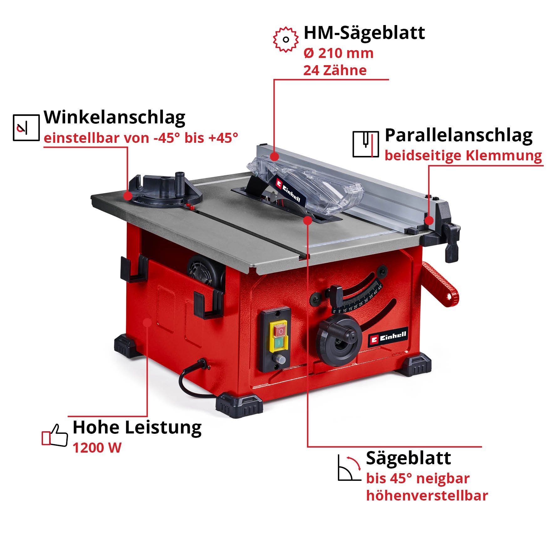 Einhell Tischkreissäge TC-TS 8, 1200 Watt