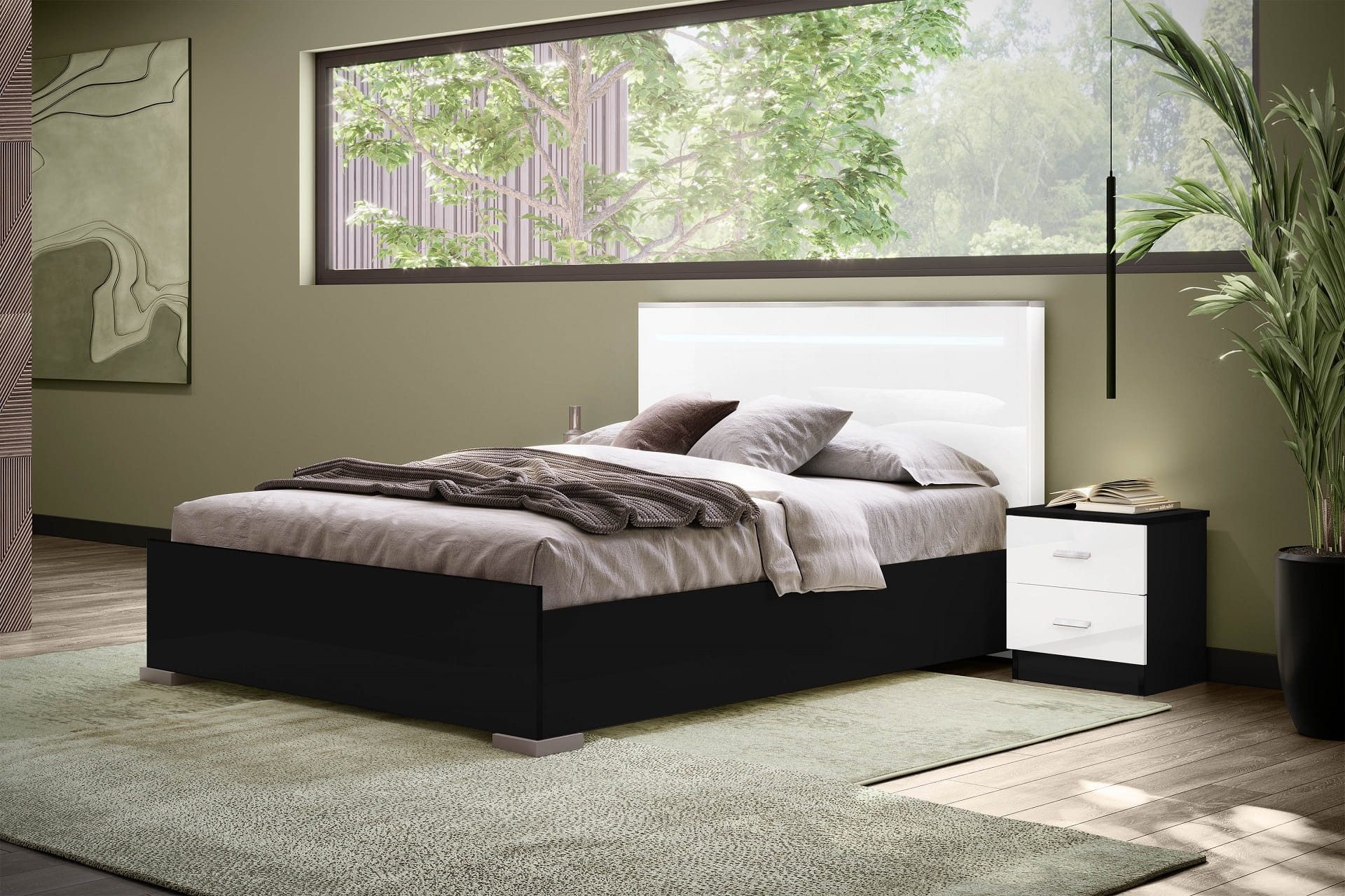 Interdesign24 Schlafzimmer-Set Noemi, (6-Teilig, in Schwarz/Weiß günstig online kaufen