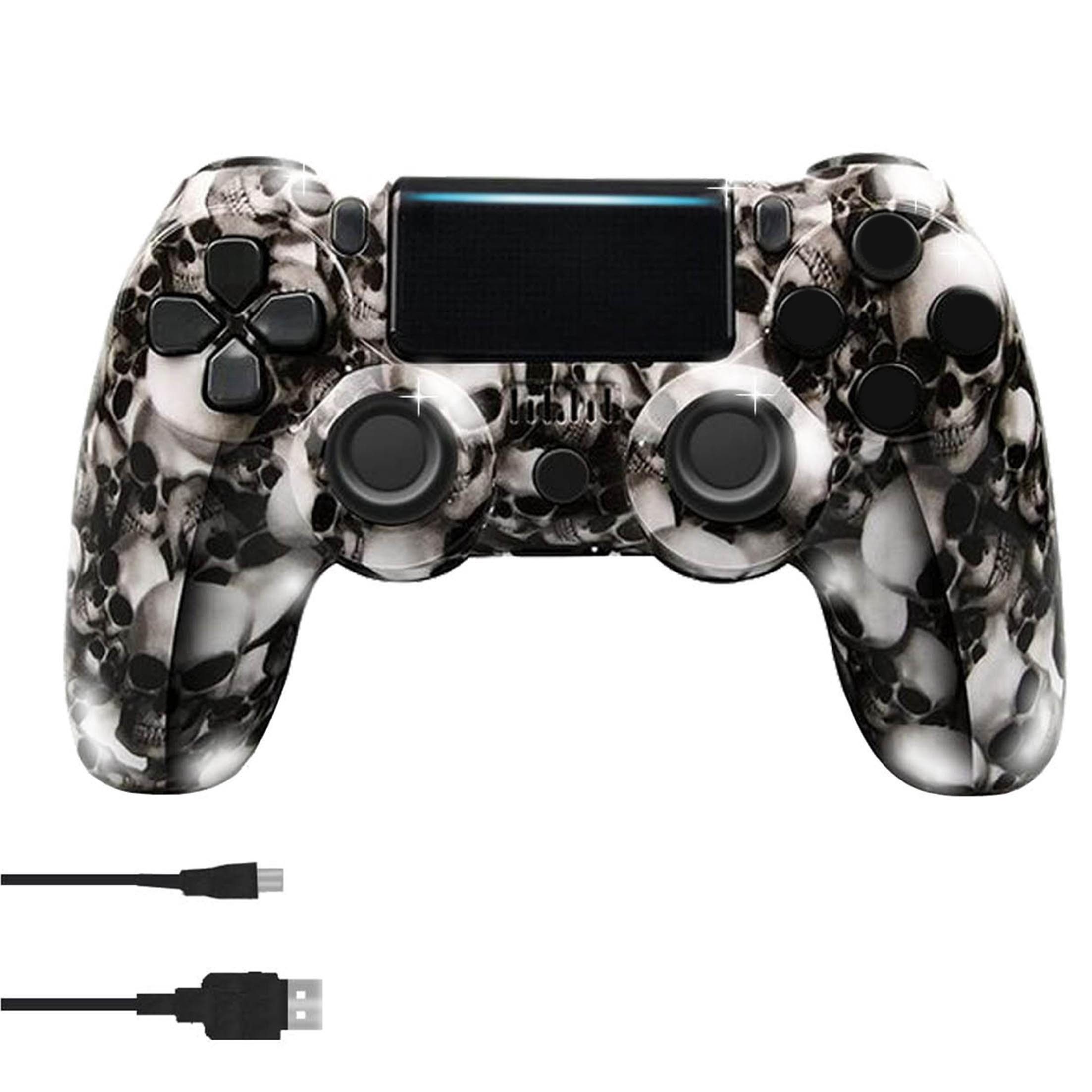 KINSI Wireless Gamepad, Controller, Bluetooth, für PS4 PlayStation 4-Controller (Doppelte Vibration, wiederaufladbare Batterie)