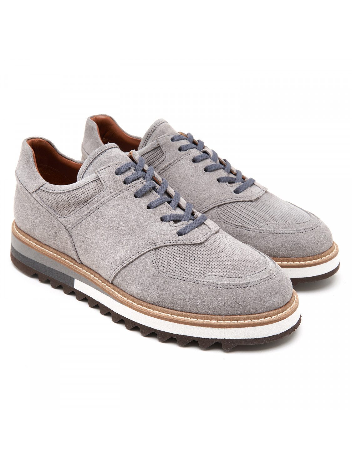 Desa Desa Herren-Sneaker aus Wildleder – Kunststoffsohle, atmungsaktiv, fla Sneaker