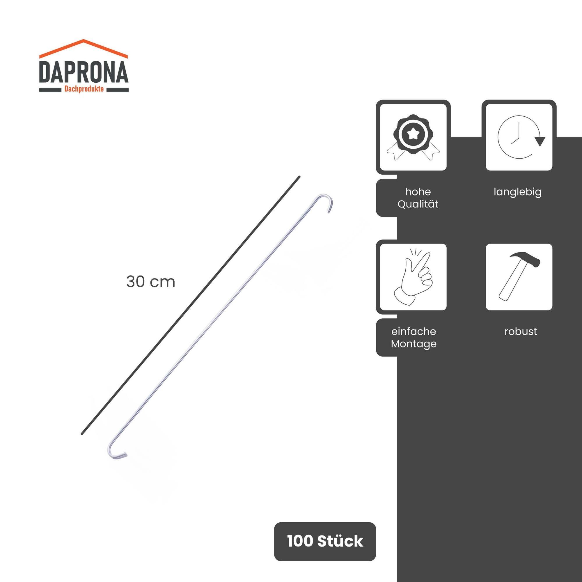 Sturmklammer, Gerade für - (100-St), das Klemmen, DAPRONA Ziegelklammer Dach