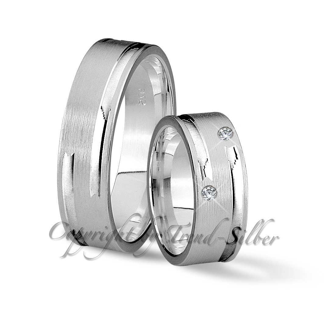 Partnerringe aus mit Silber Verlobungsringe Steinen, 925er Eheringe zwei Hochzeitsringe Trauringe123 J55 Trauringe Trauring