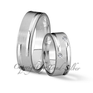 Trauringe123 Trauring Hochzeitsringe Verlobungsringe Trauringe Eheringe Partnerringe aus 925er Silber mit zwei Steinen, J55
