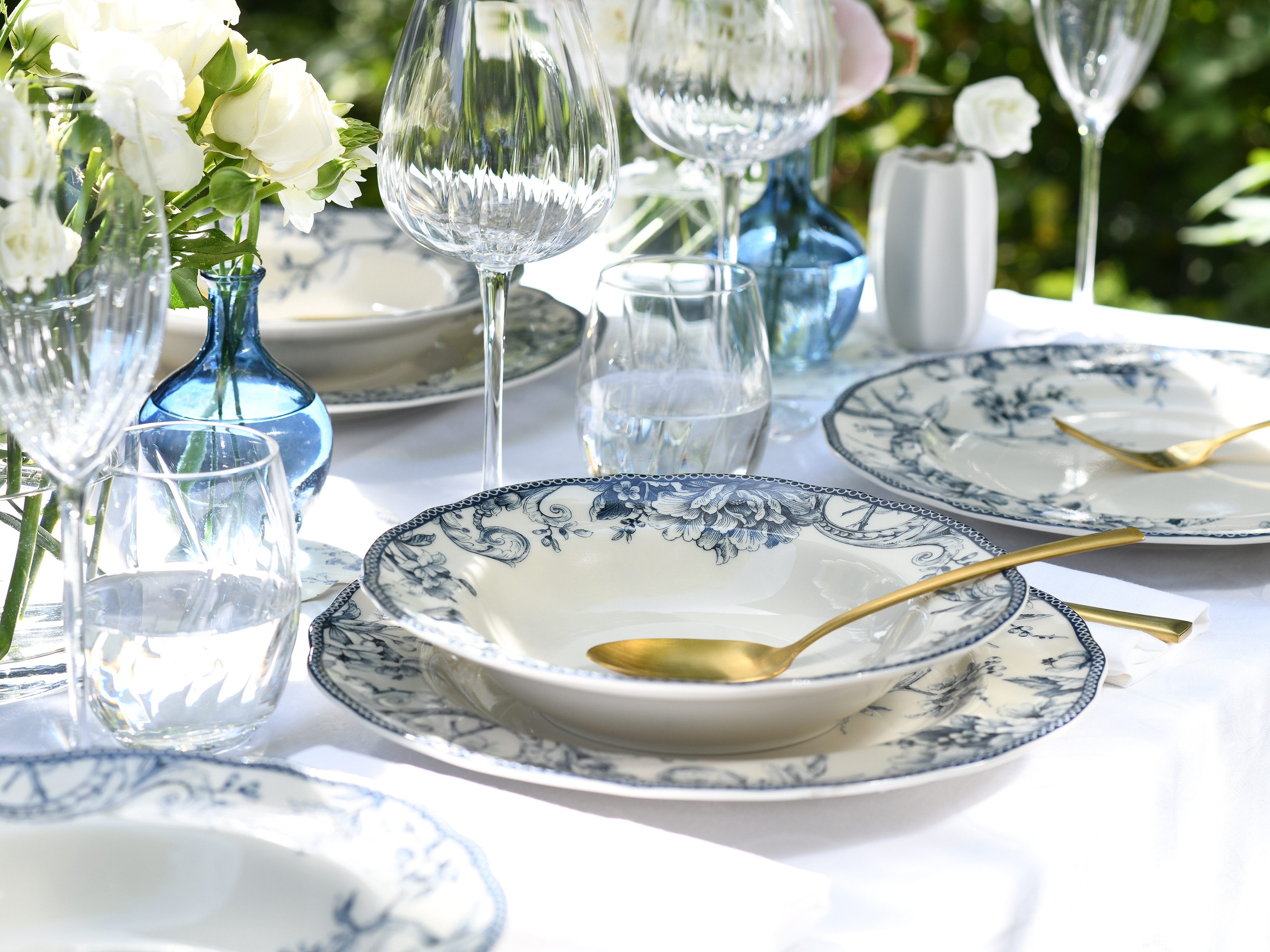 CreaTable Tafelservice Adelaide, Service 8-tlg. (8-tlg), 4 Personen, Porzellan, Teller Set, Nostalgischer Vintage Dekor, Elegante Form
