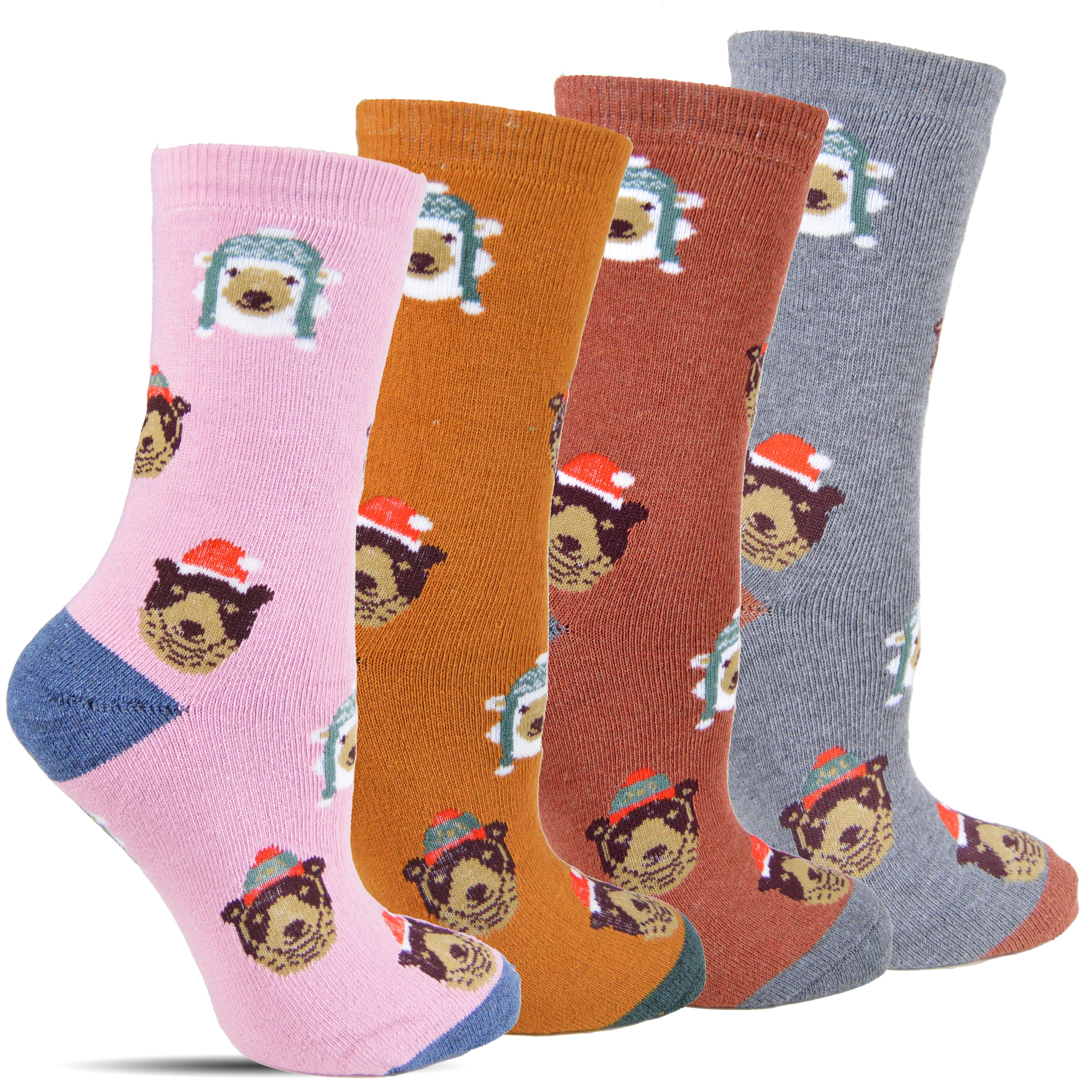 dicke, Frostfighter gefütterte Wintersocken für Innenfutter, Socken weiche Damen warme Vollfrottee (6-Paar) Thermosocken